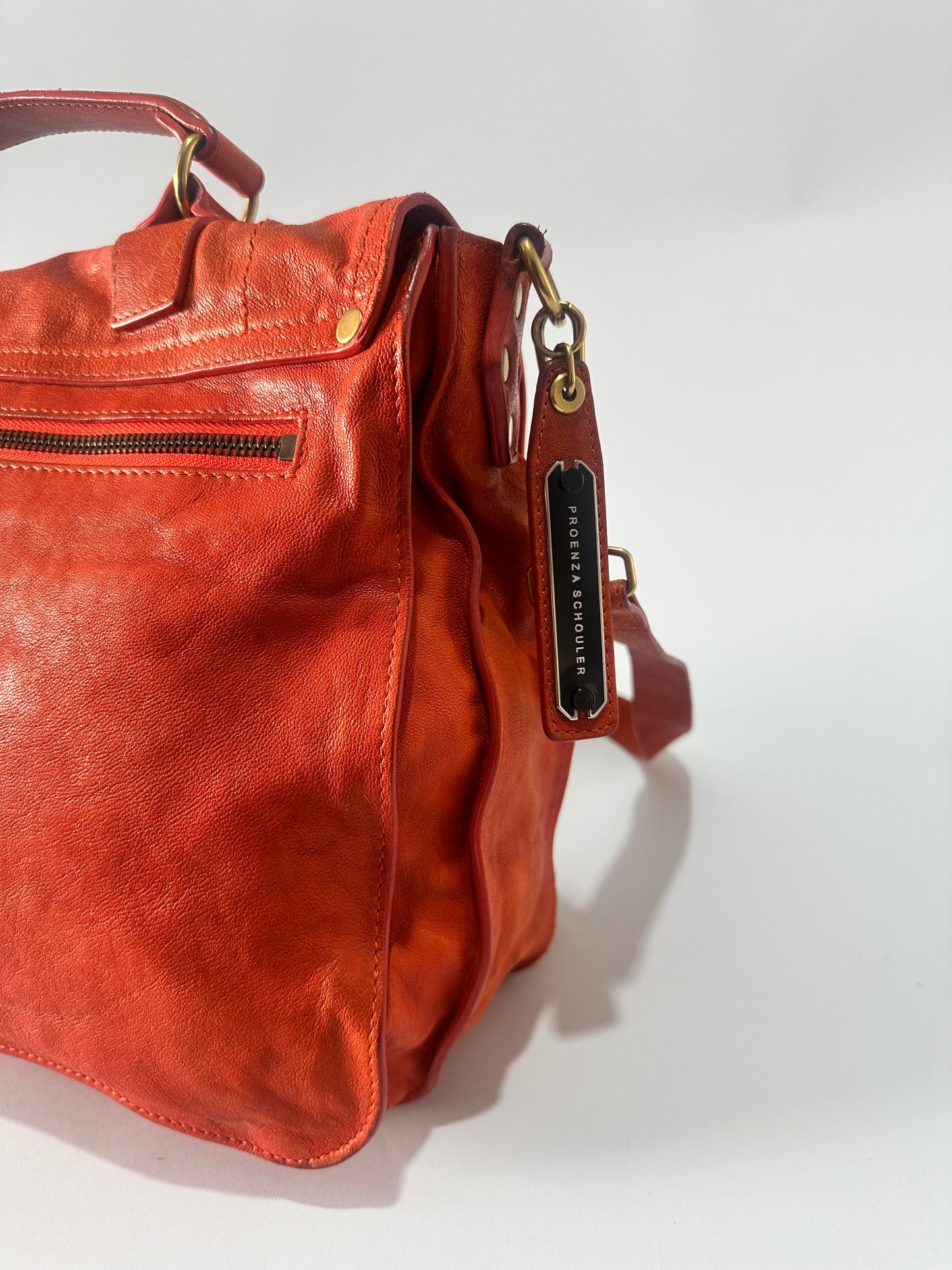 PROENZA SCHOULER Lambskin Medium PS1 Satchel Dove Red