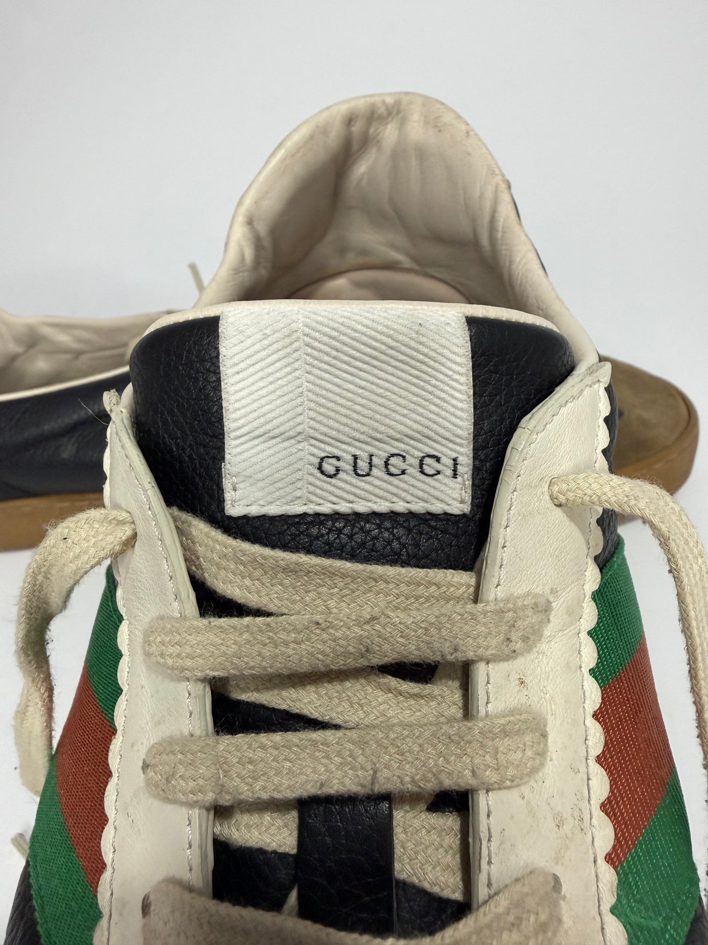 Gucci Multicolor Leather And Suede Ace Bee Web Low Top Sneakers Size 14 EU/ 48 EU/ 15 US