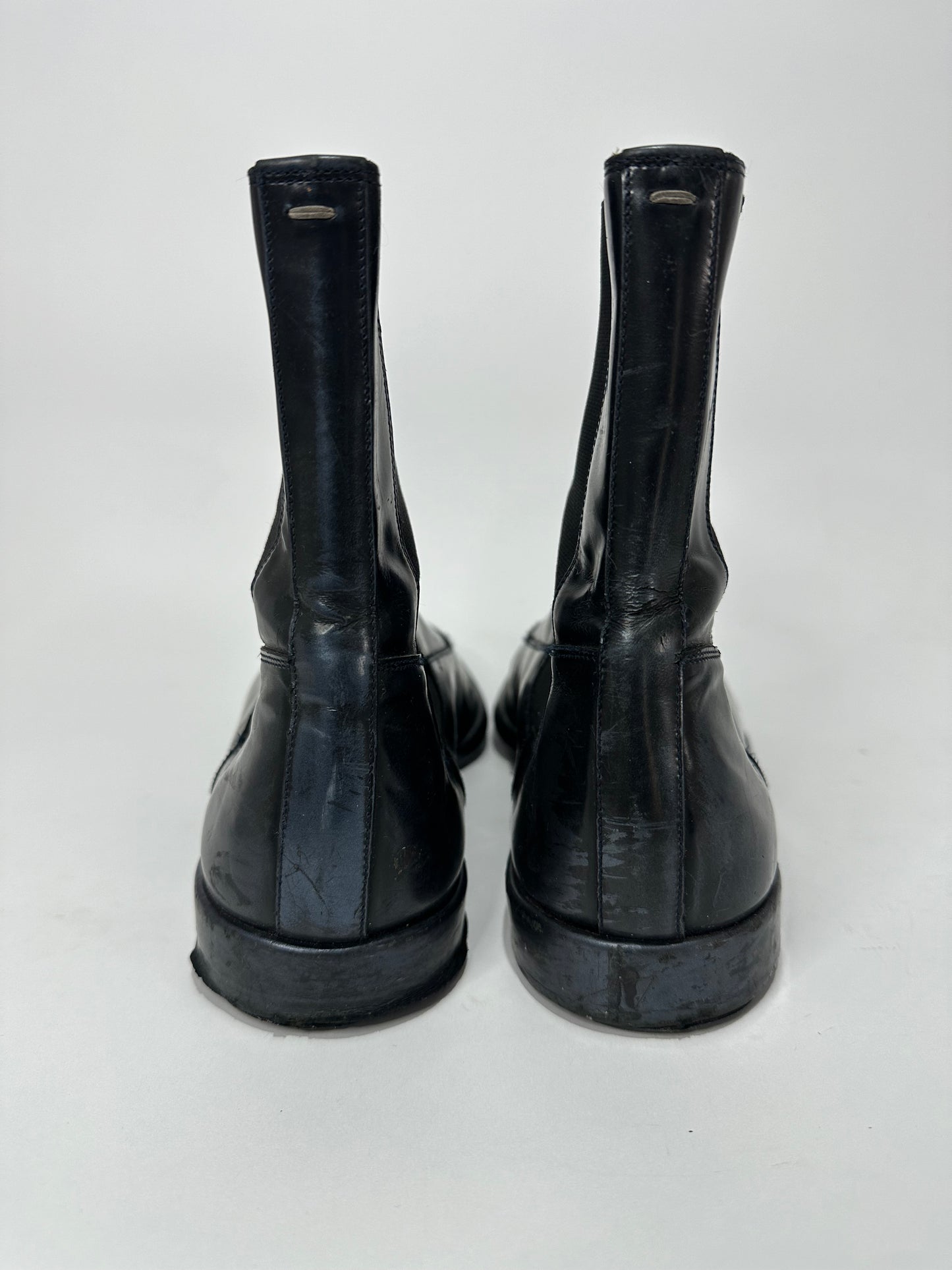 MAISON MARTIN MARGEILA Patent Leather Ankle Chelsea Boots Size 43 IT