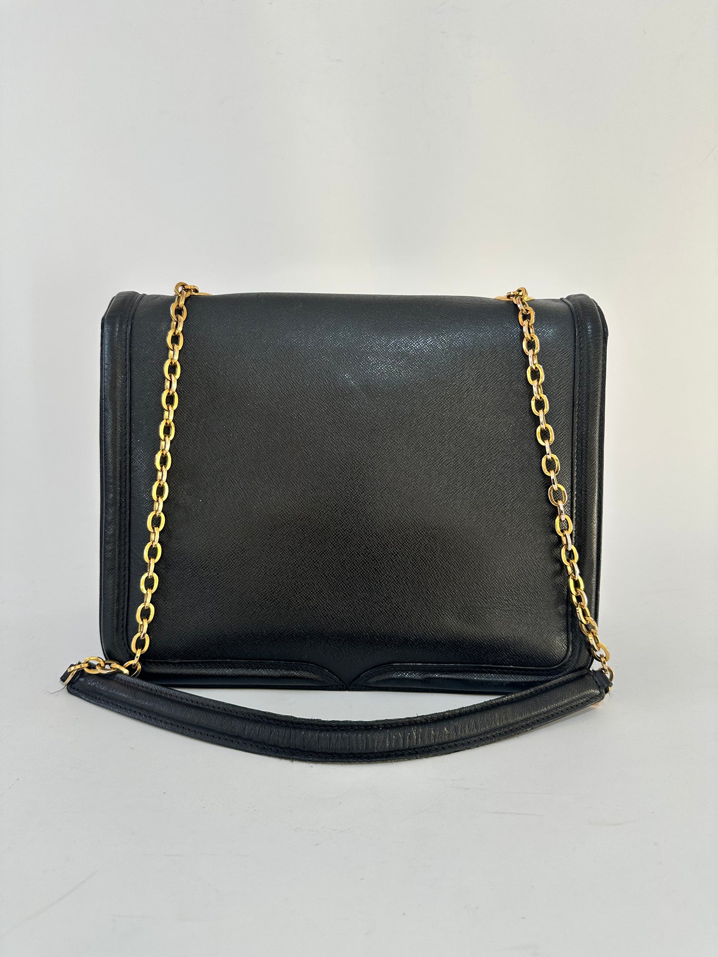 Alexander McQueen Black Leather Heroine Chain Shoulder Bag