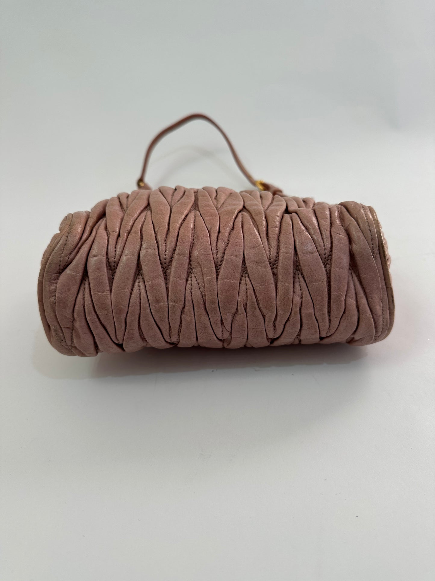 Miu Miu Beige Matelasse Leather Shoulder Bag