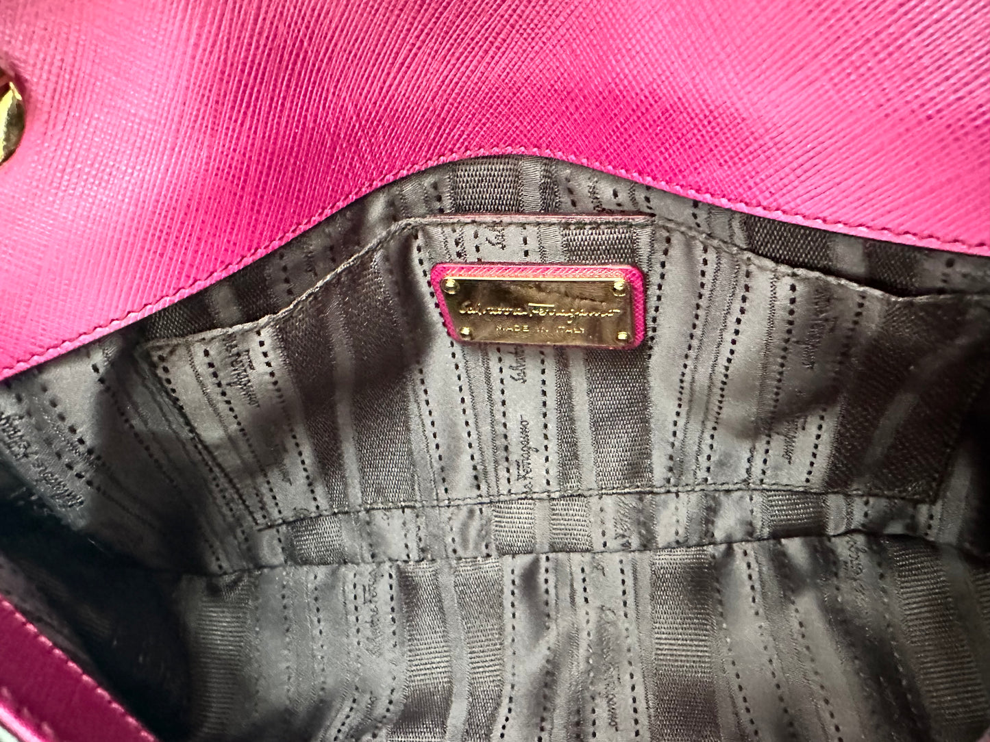 Salvatore Ferragamo Purple Leather Gancini Flap Bag