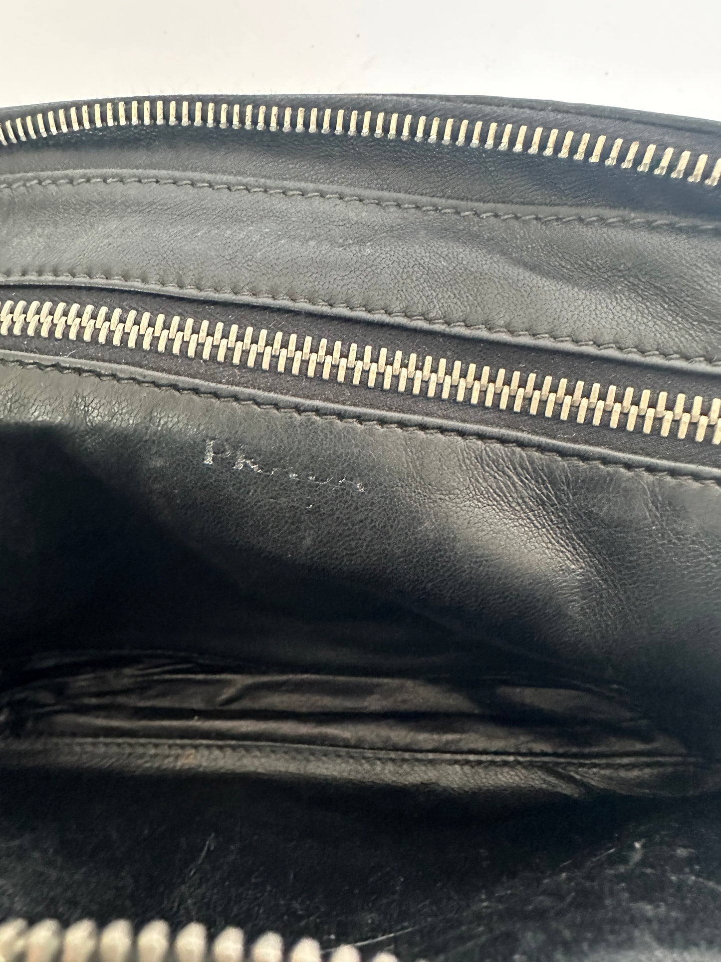 PRADA Black Leather Travel Clutch