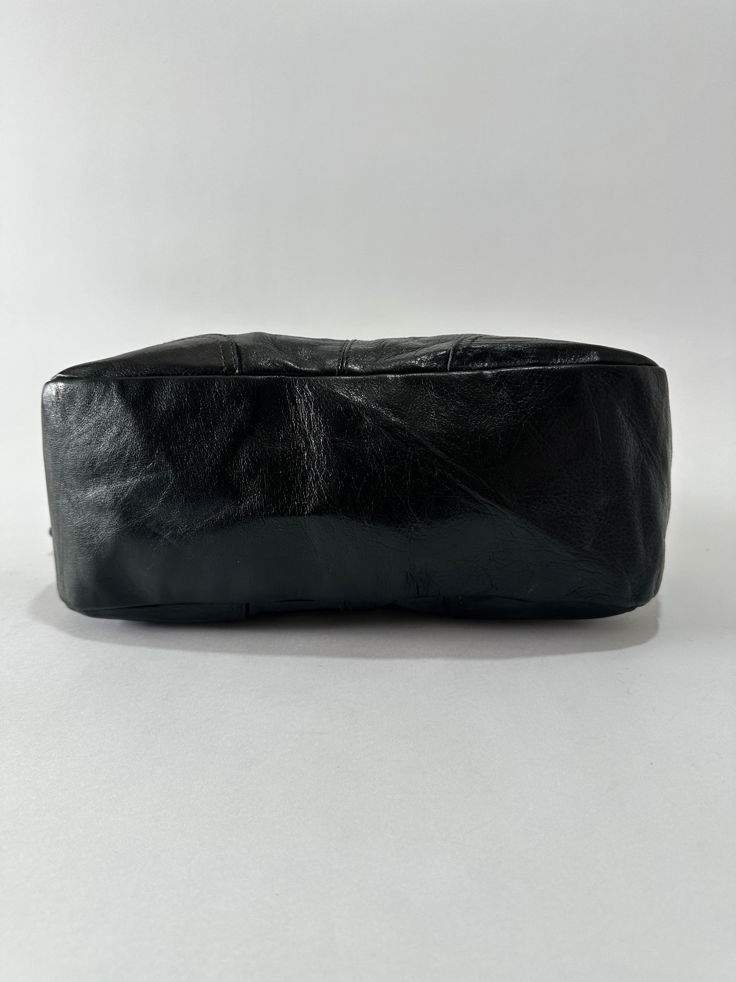 Vintage Balenciaga Black Leather Shoulder Bag