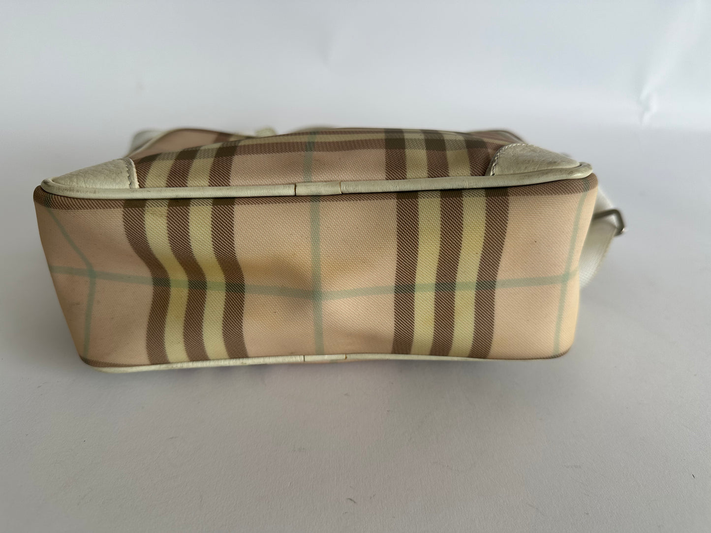 Burberry Pink/Grey House Check Coated Canvas Messenger Bag