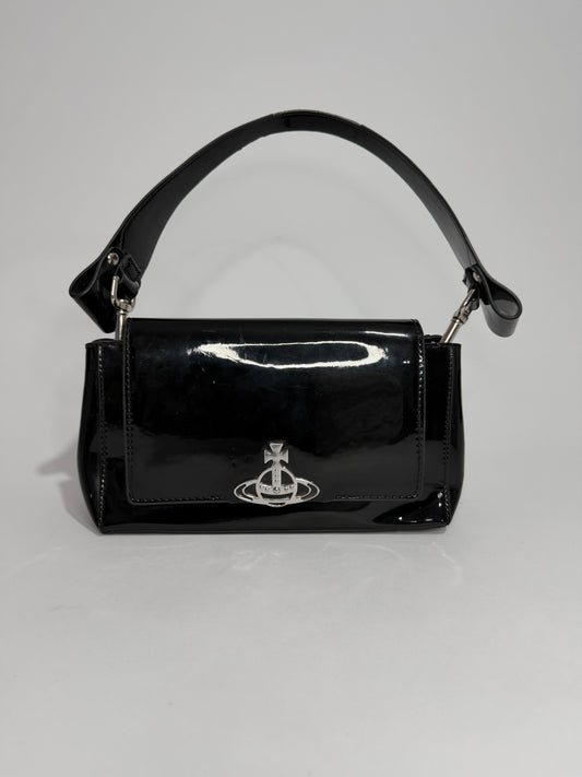 Vivienne Westwood Black Medium Patent Leather Hazel Top-Handle Bag