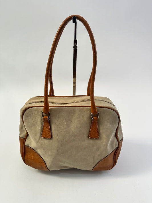 Prada
Vintage Cinghiale-Trimmed Canapa Mini Bag