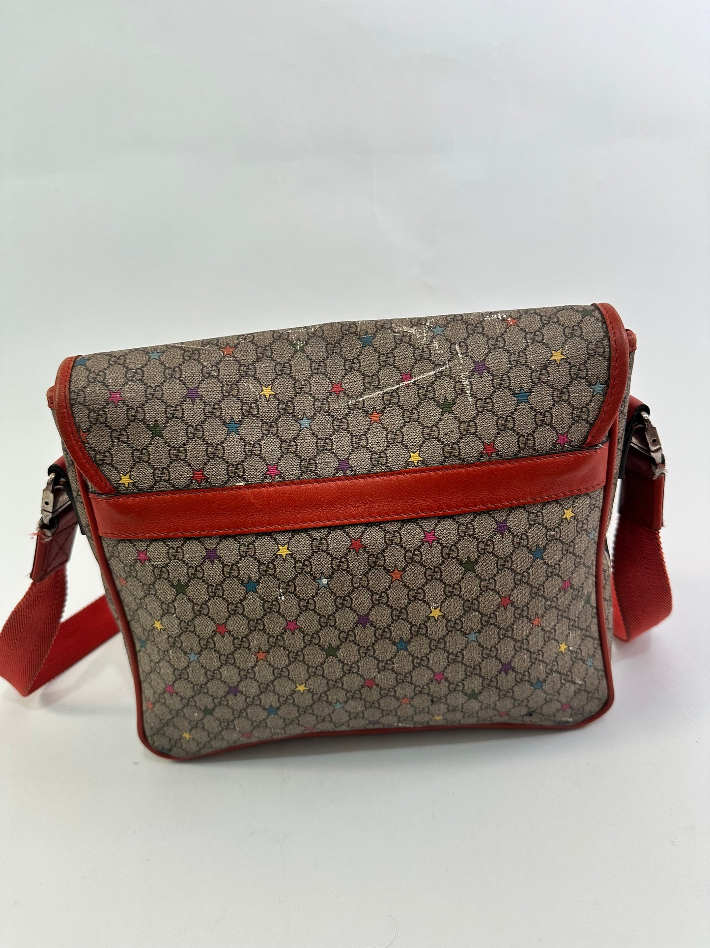 GUCCI Kids
GG Supreme Monogram Stars Medium Flap Messenger Bag Beige Orange