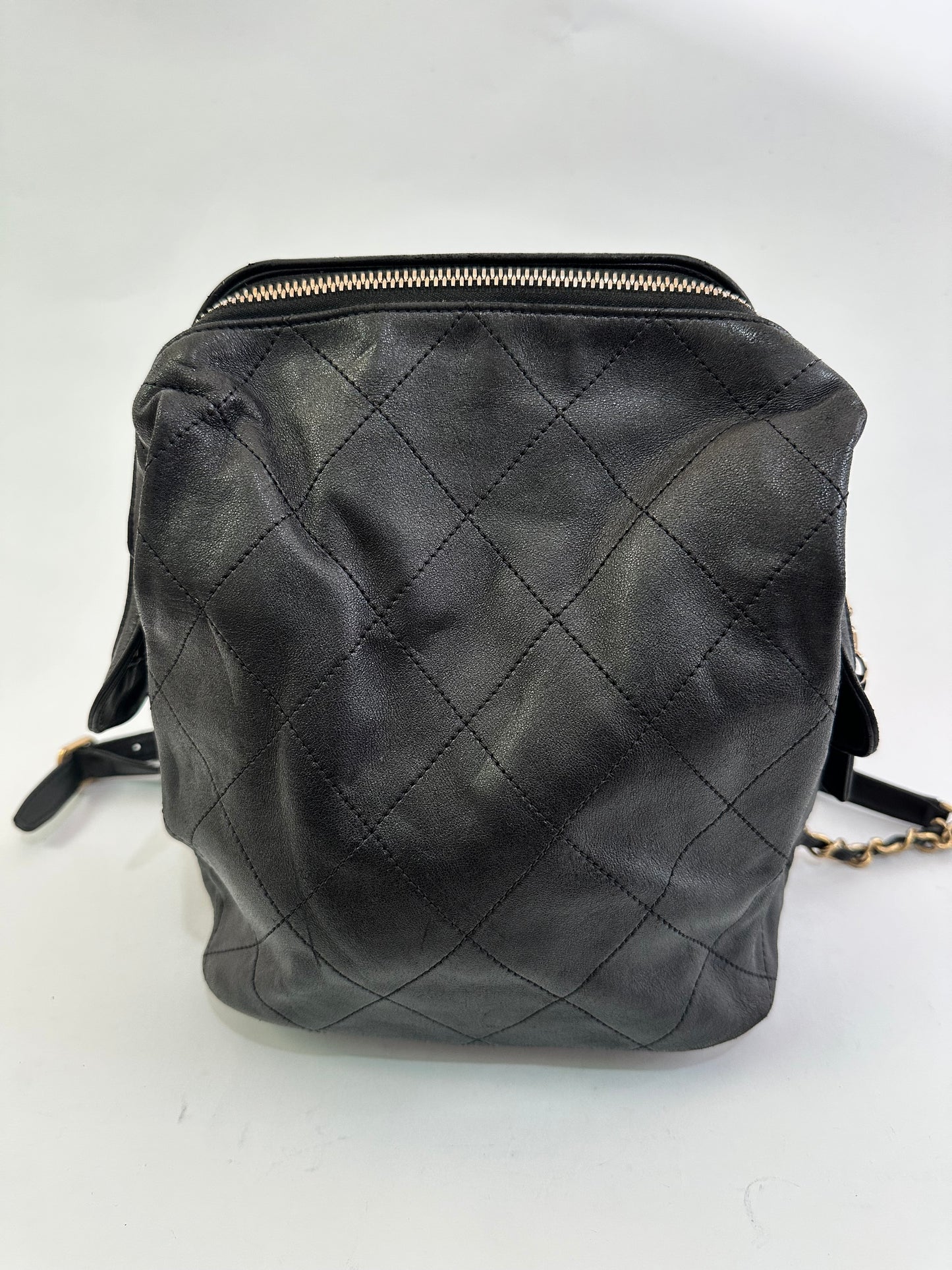 CHANEL
CC Diamond Quilted Backpack Black