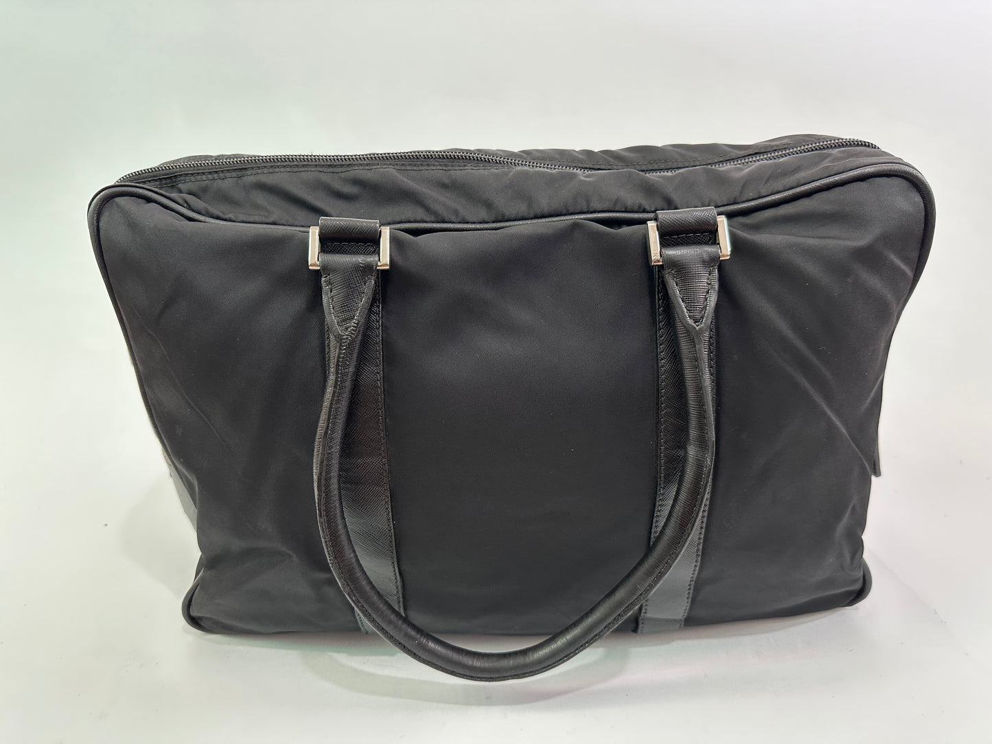 Prada Black Nylon and Saffiano Leather Briefcase