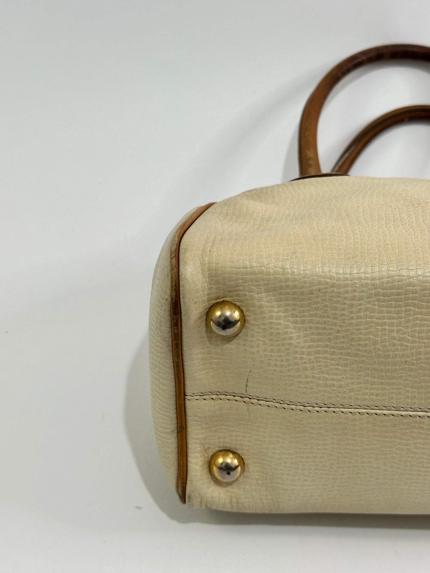 Vintage Christian Dior Leather Top Handbag
