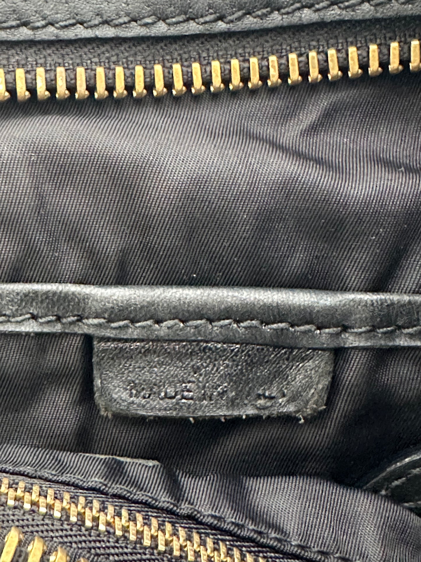 Burberry Black Beat Check Nylon and Leather Hobo