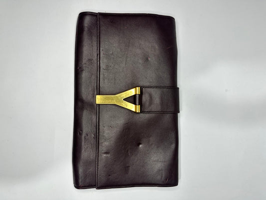 Saint Laurent Brown Leather Y-Ligne Clutch