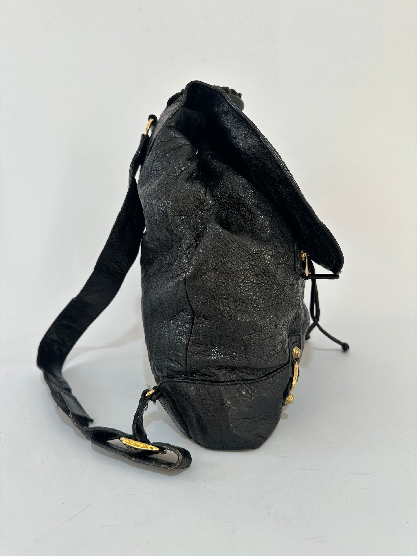 BALENCIAGA
Black Lambskin Leather Giant 12 Silver Traveller S Backpack Bag
