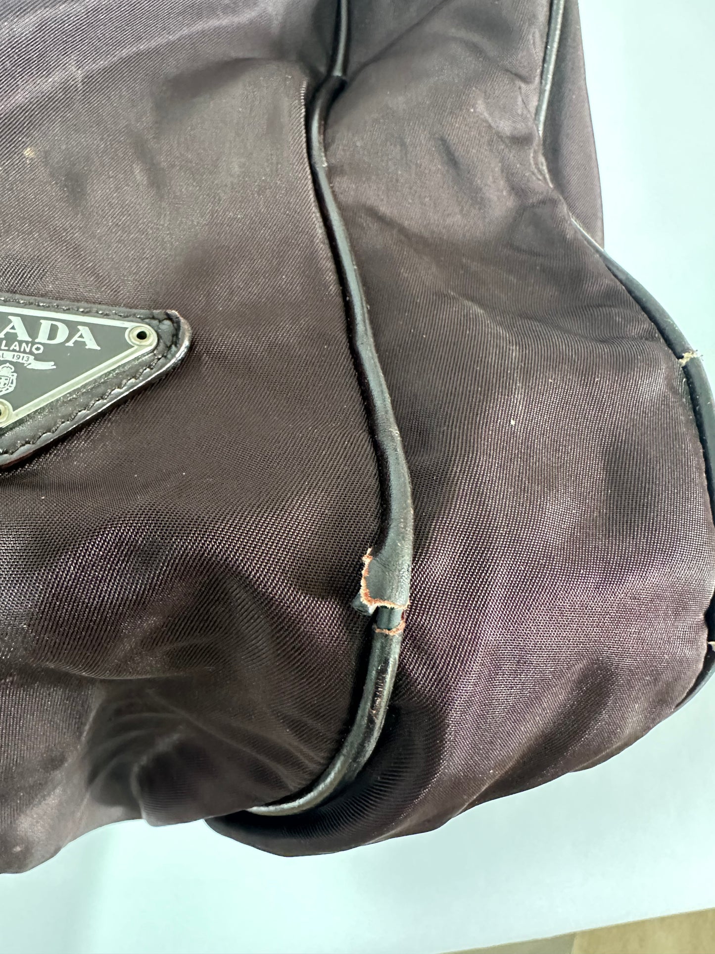 PRADA Mens Brown Tessuto Nylon/leather Crossbody Bag
