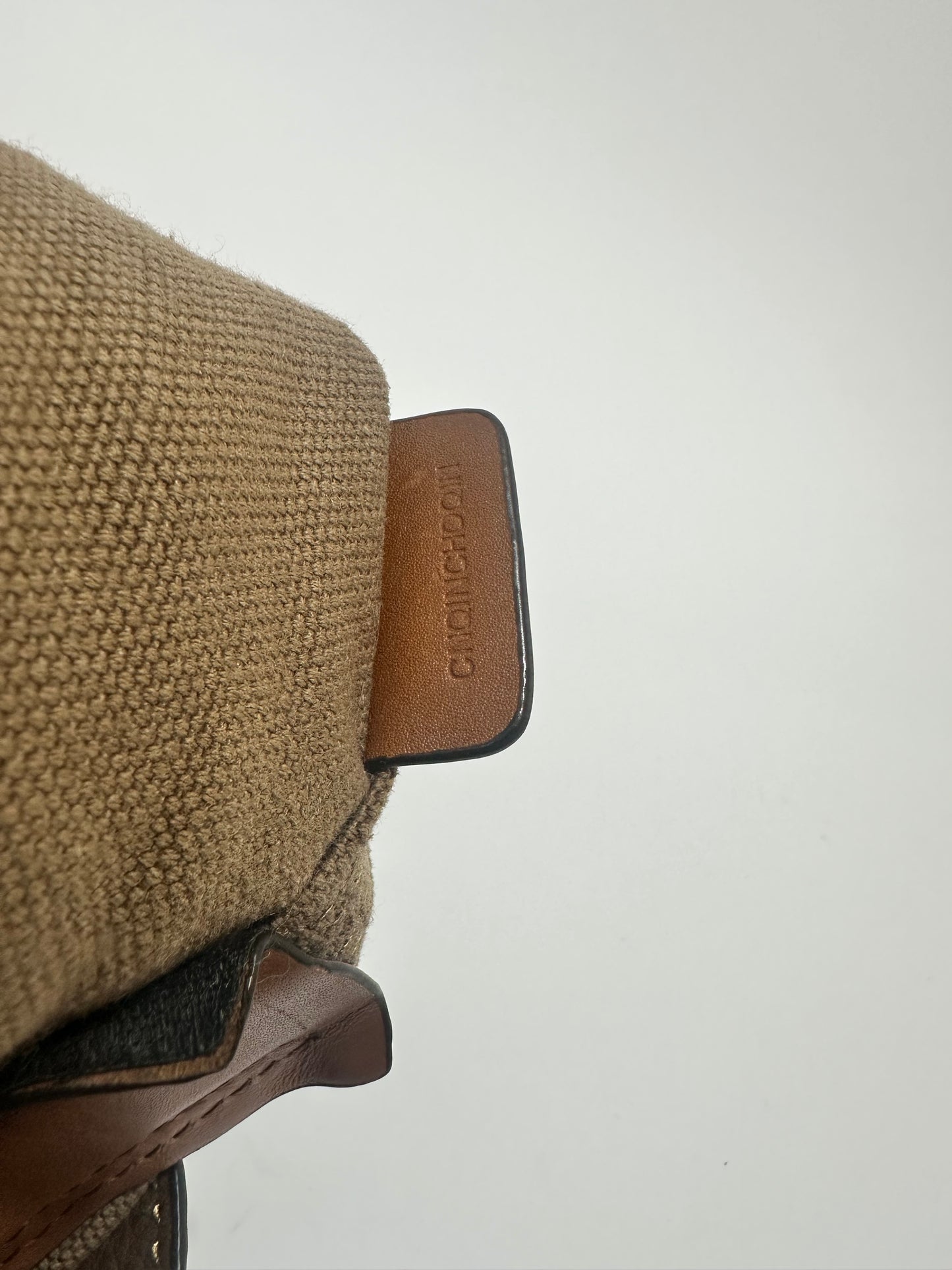 BURBERRY Canvas Mega Check Mini Ashby Tassel Crossbody Brown
