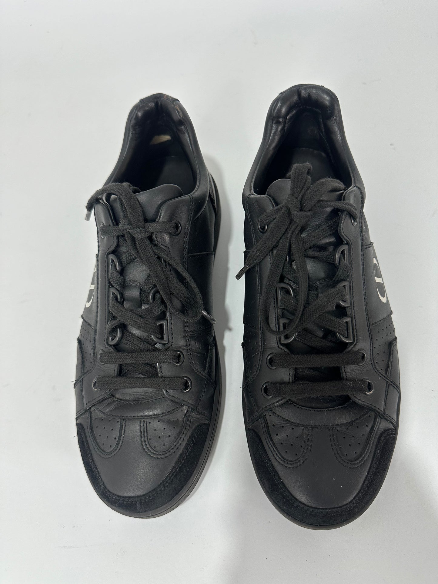 DIOR Black Leather and Suede Low Top Sneakers Size 36 EU