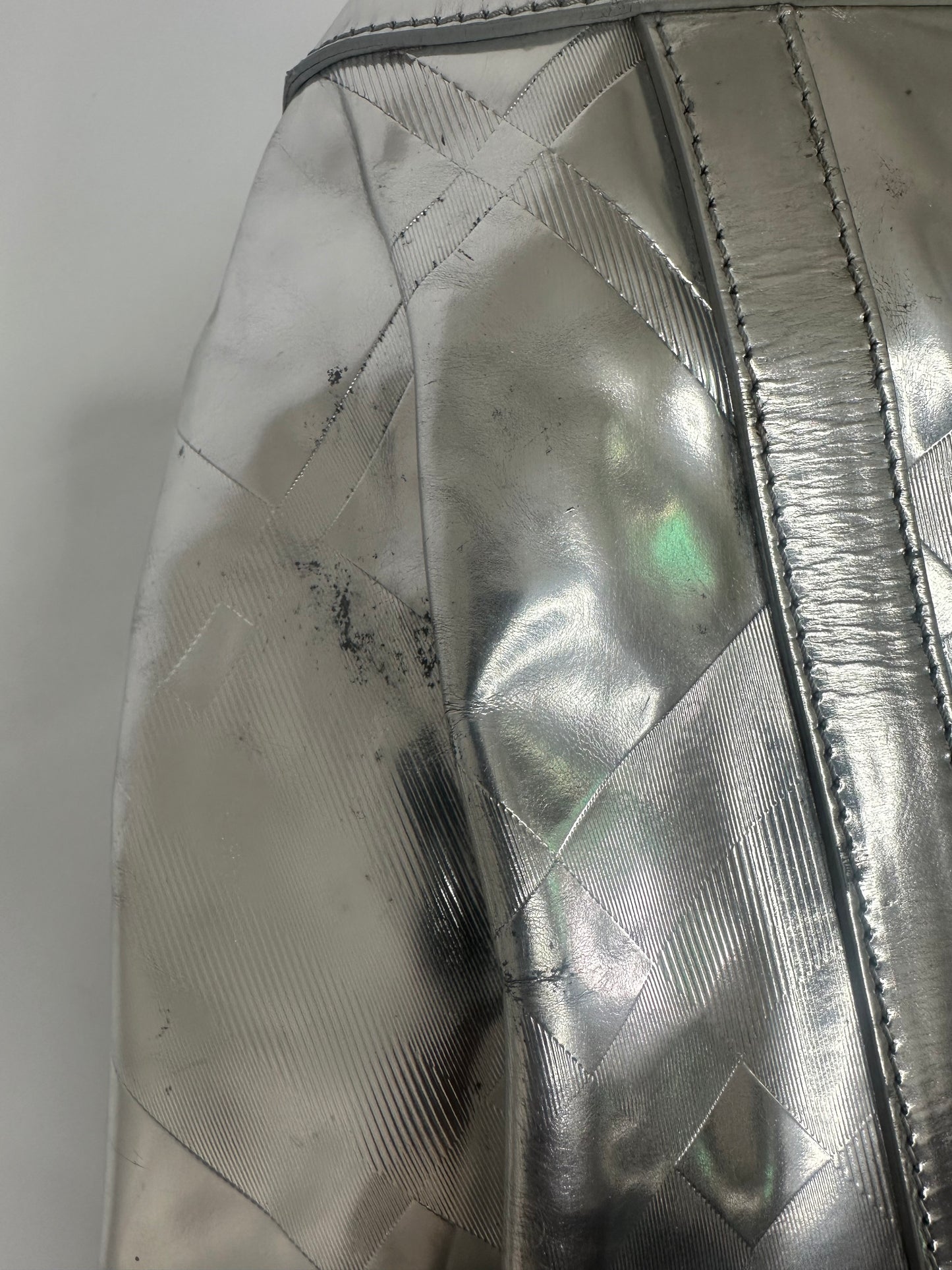 BURBERRY
Patent Check Embossed Ember Tote Silver