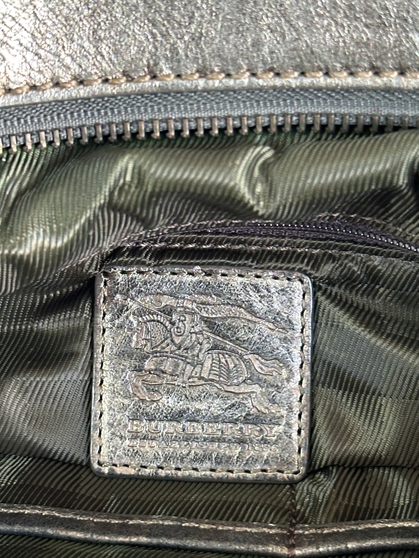 BURBERRY Shimmer Check Leather-Trimmed Tote