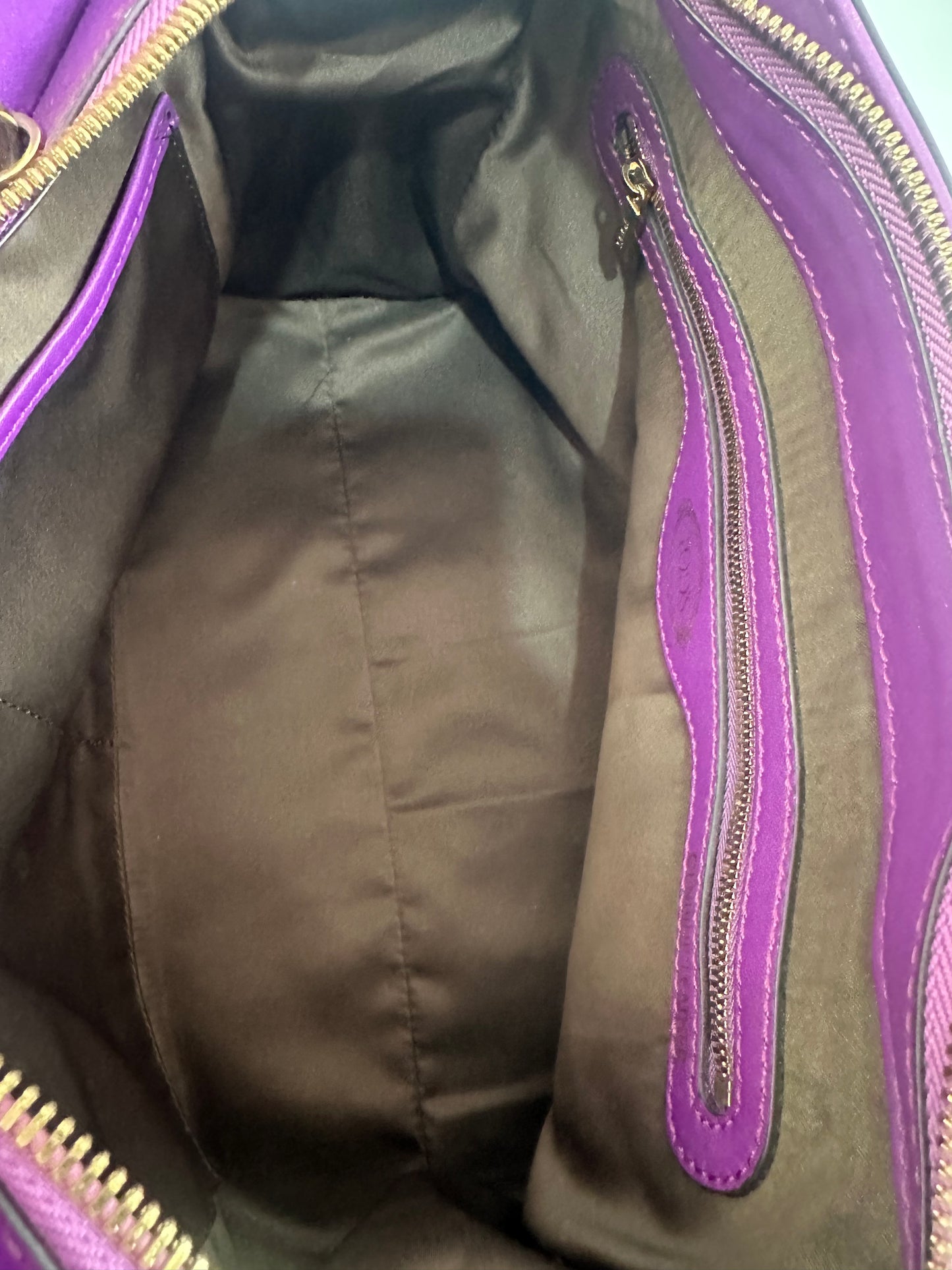 Tod's Purple Sella Bauletto Piccolo Satchel Bag w/ Strap