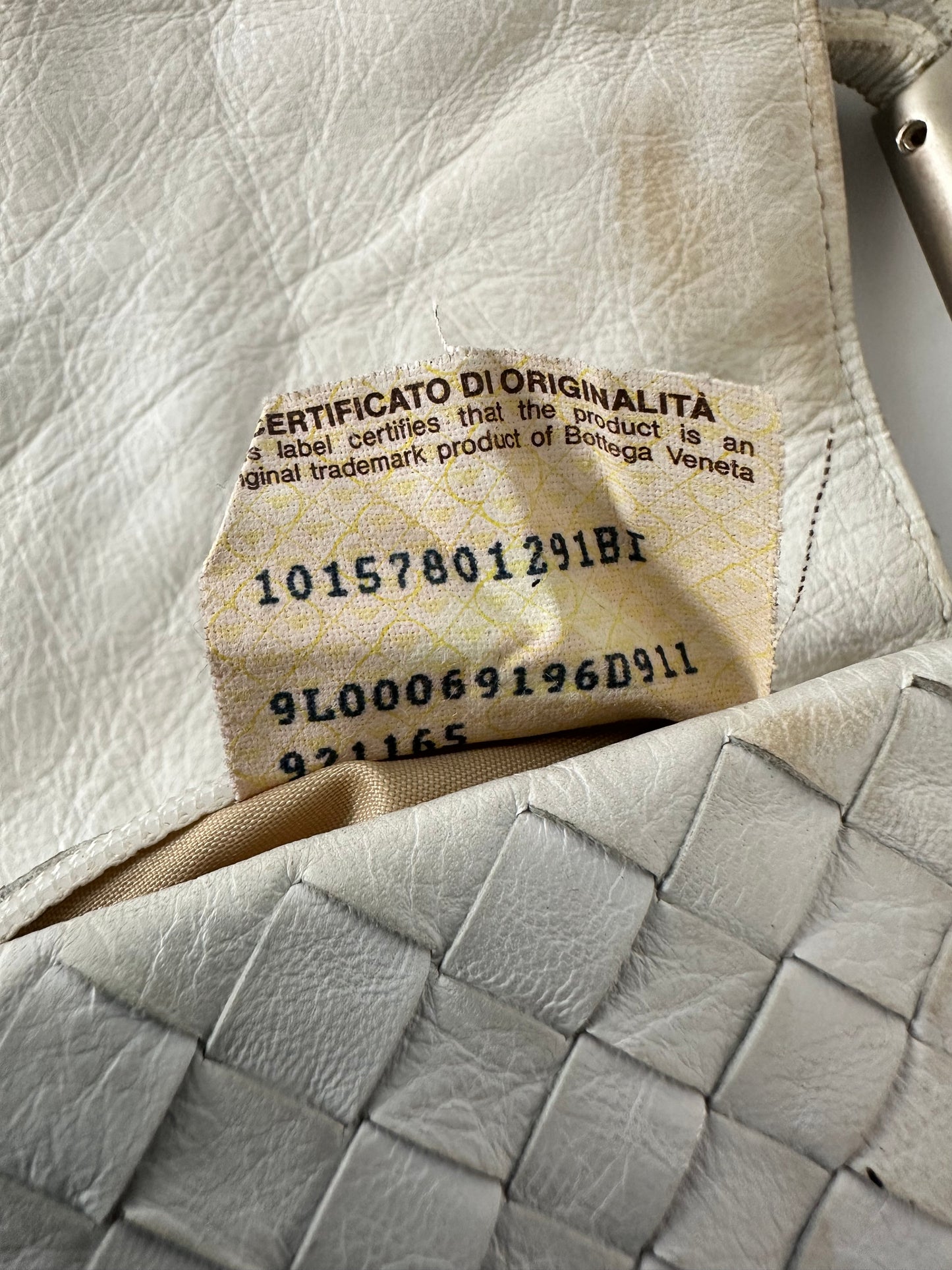 Bottega Veneta Beige Intrecciato Leather Nodini Crossbody Bag