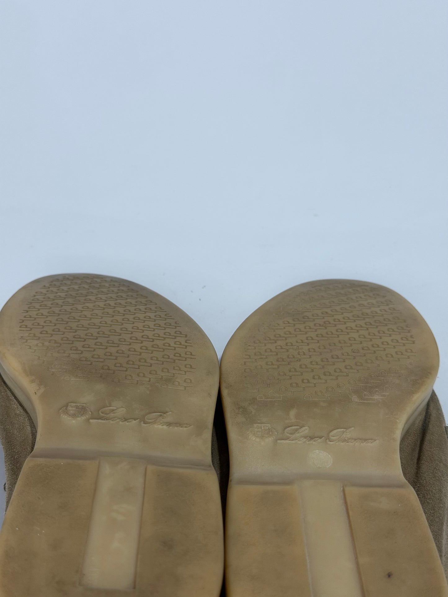 Loro Piana Beige Suede Summer Charms Walk Slip On Loafers Size 40 EU/10 US