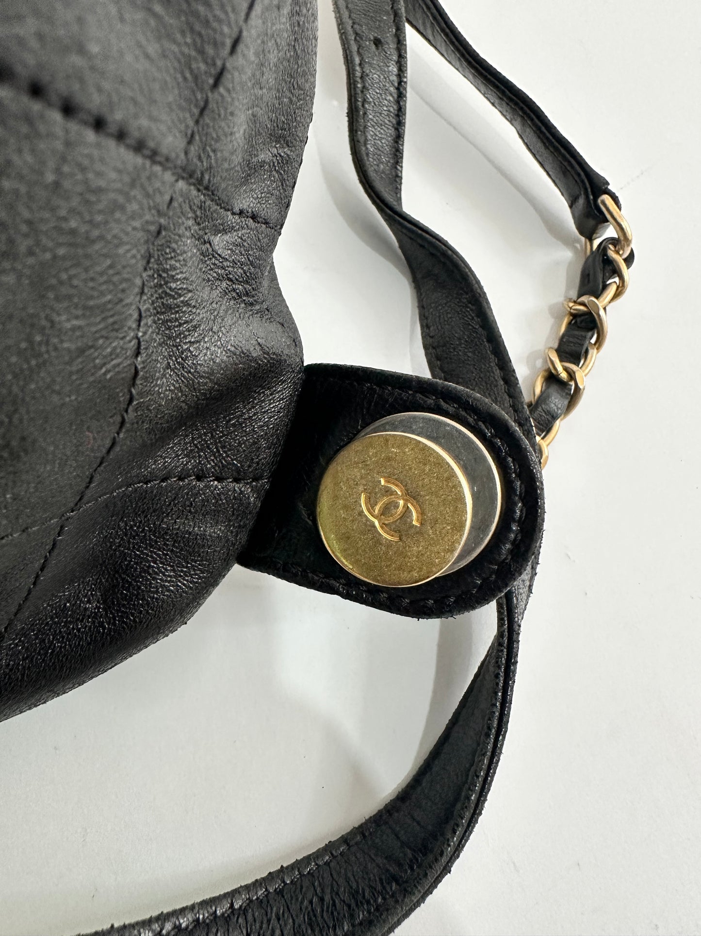 CHANEL
CC Diamond Quilted Backpack Black