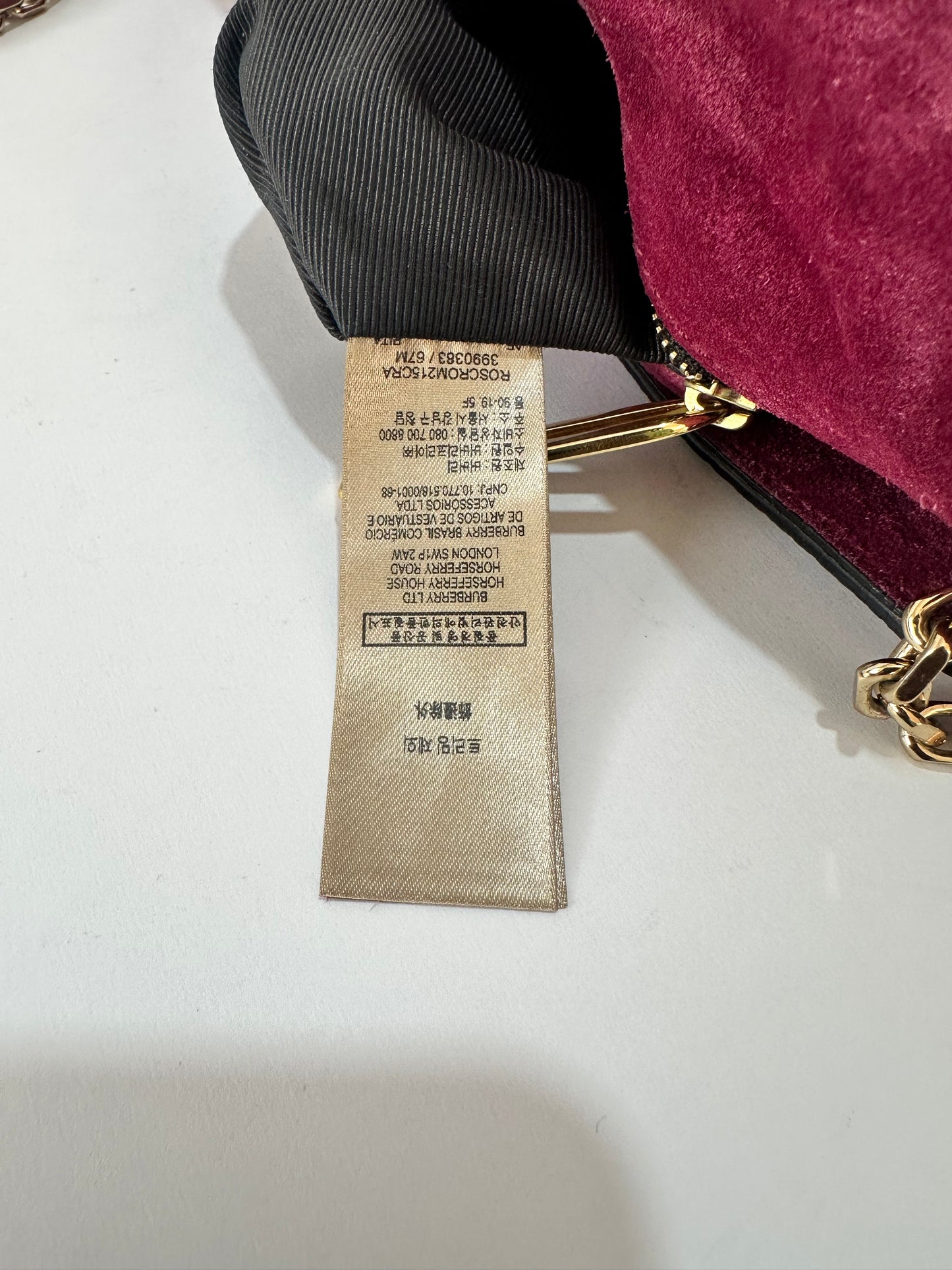 Burberry Pink Leather Mildenhall Shoulder Bag