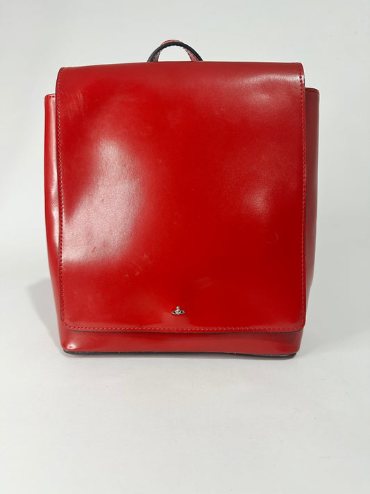 Vivienne Westwood Red Leather Backpack