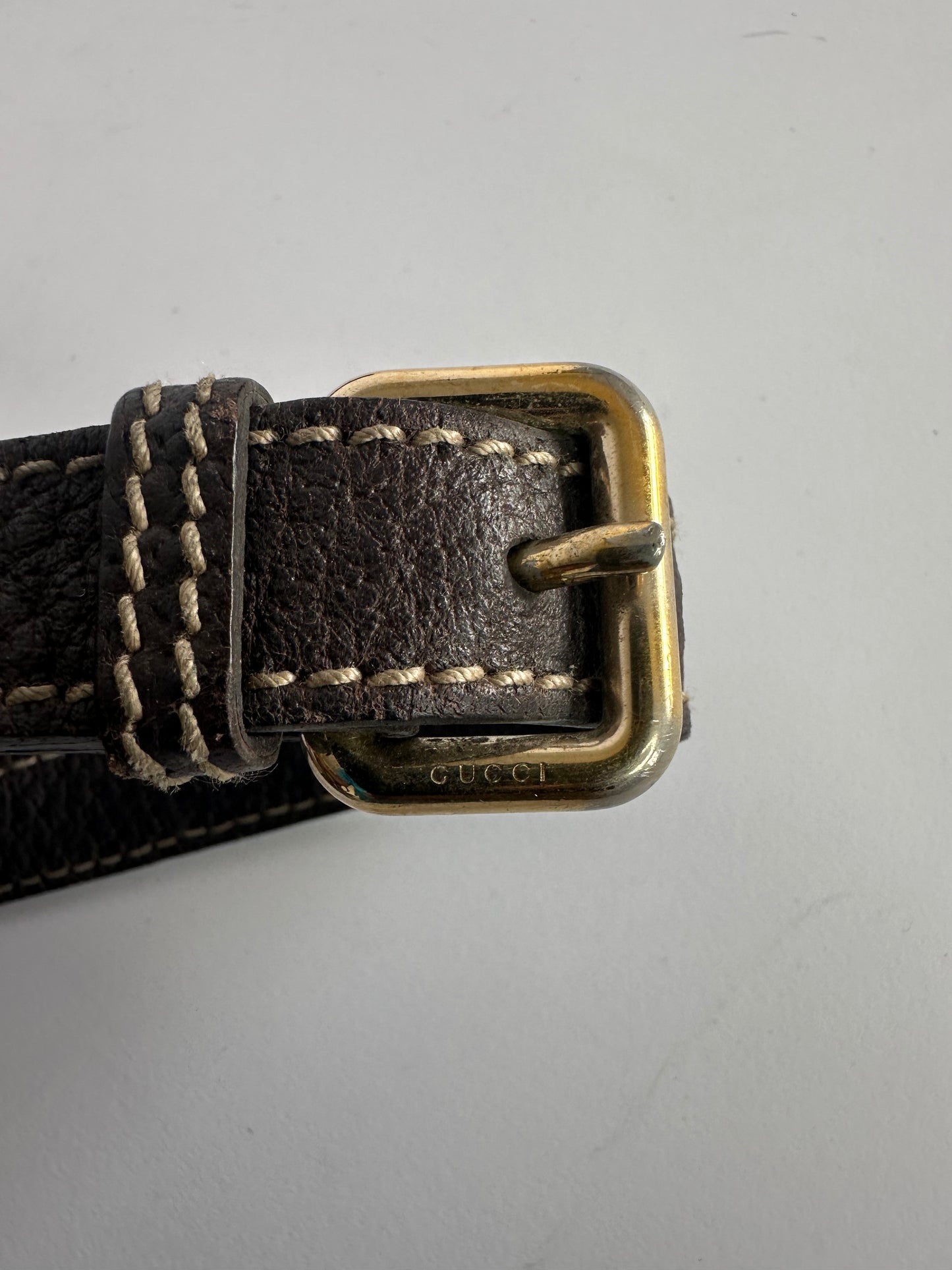 Gucci Dark Brown/Beige GG Canvas and Leather Britt Messenger Bag