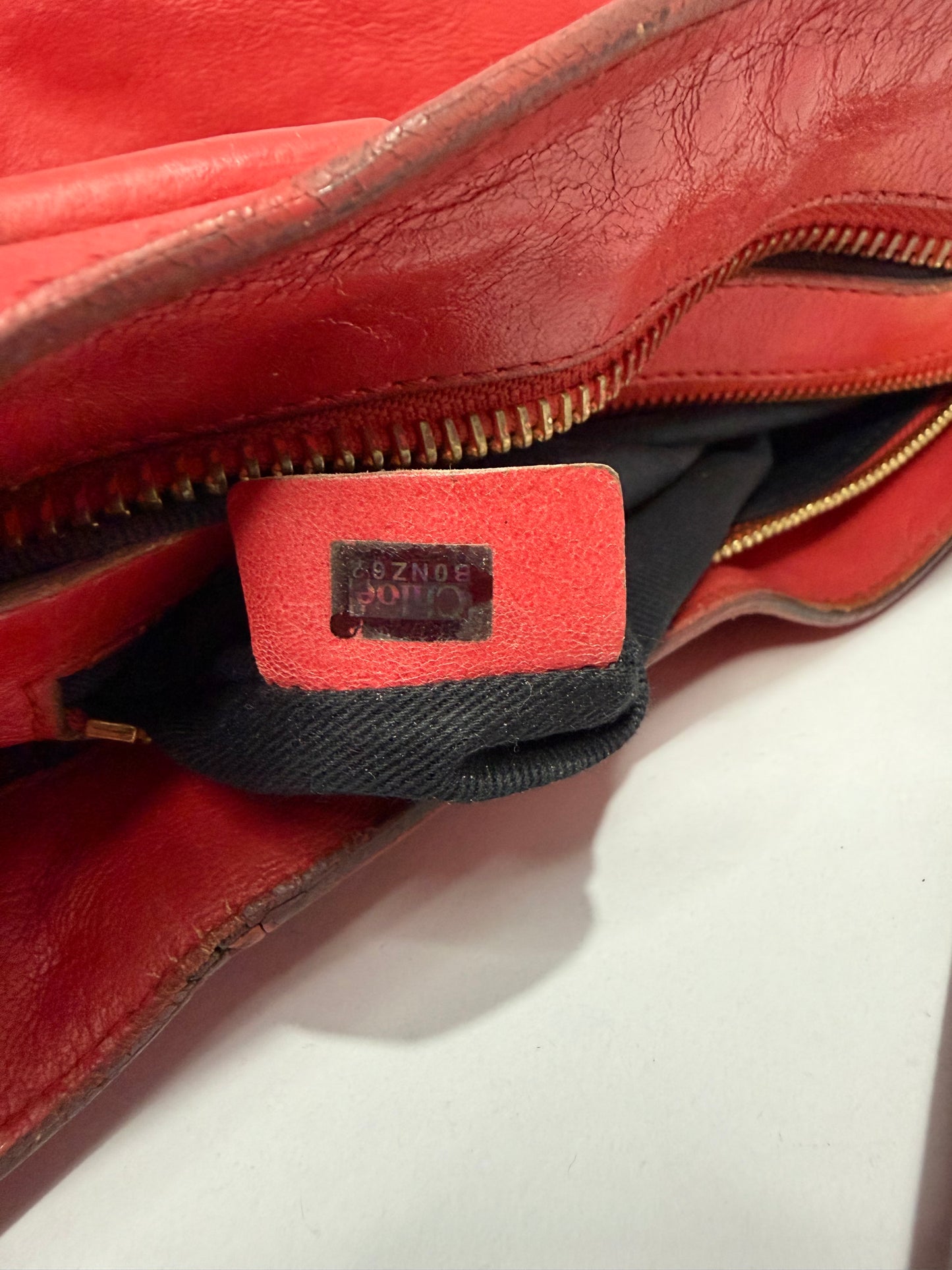 CHLOE Calfskin Small Ethel Satchel Red