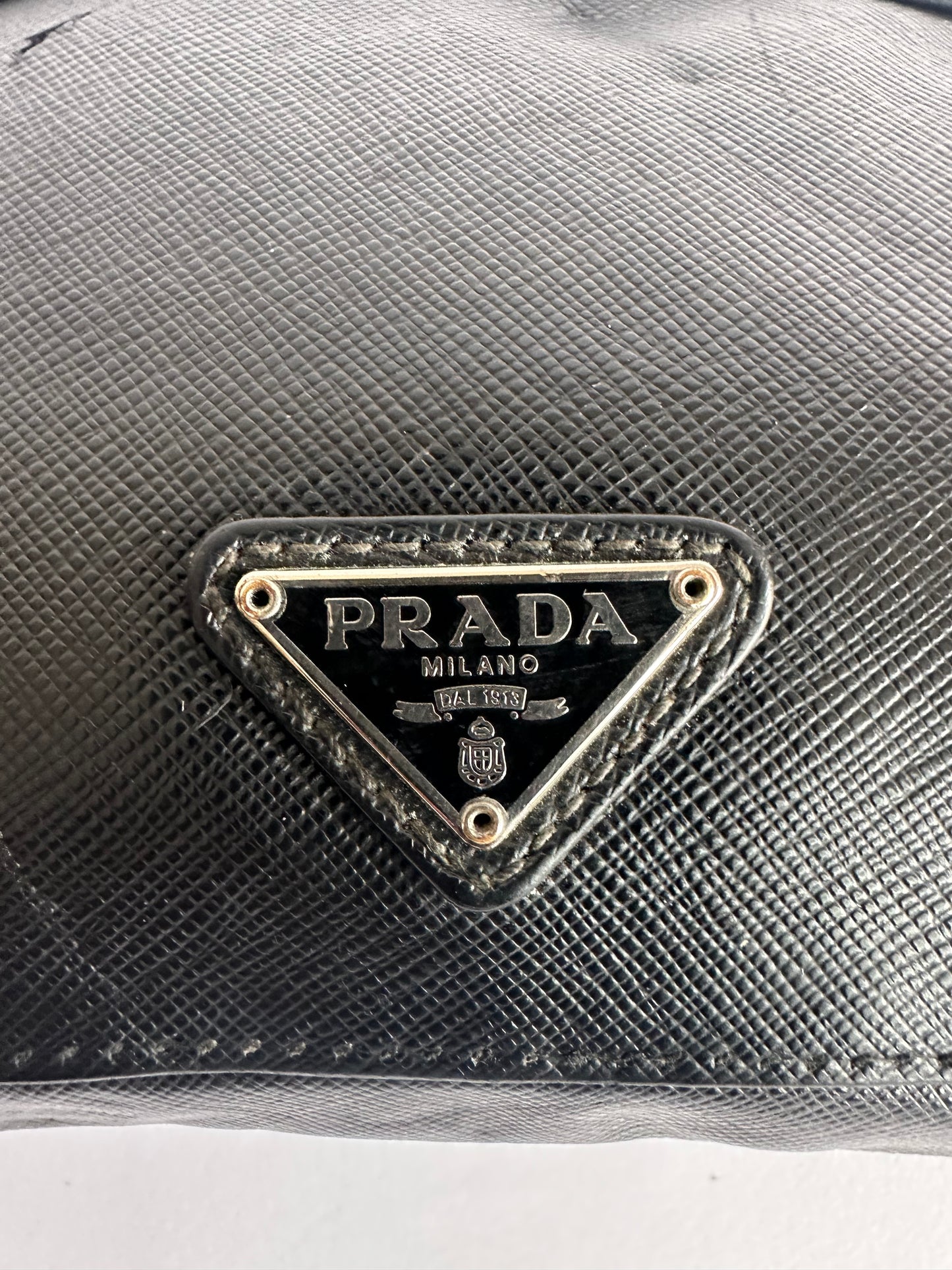 PRADA Black Leather Travel Clutch