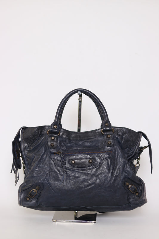 Balenciaga Marine Leather Medium RH City Tote
