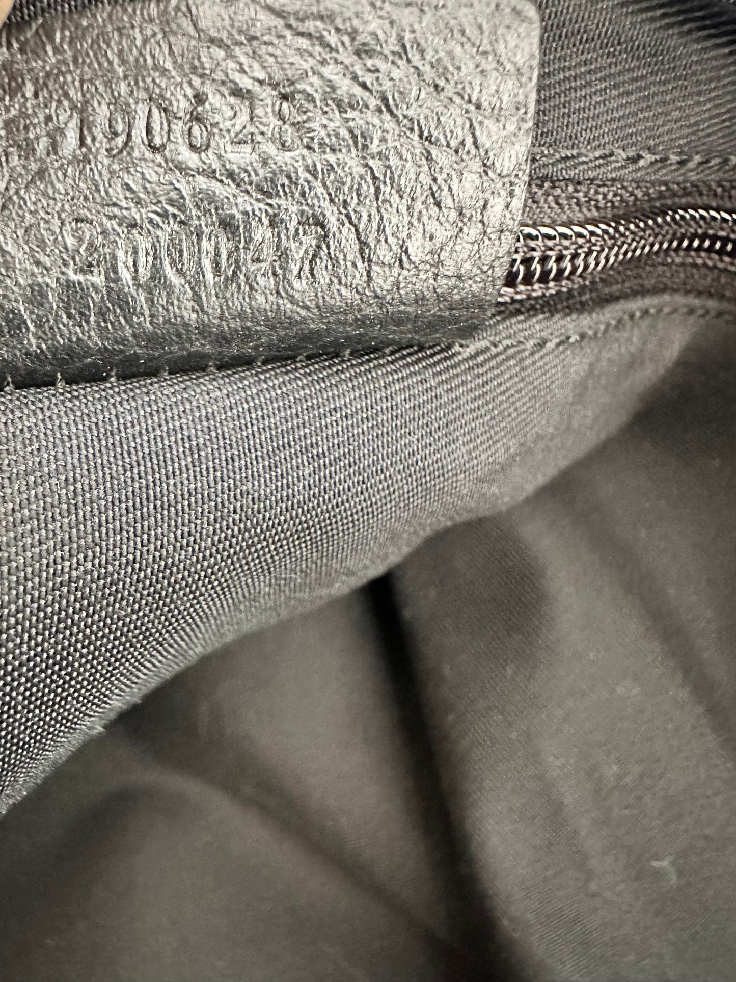 GUCCI Denim Monogram Messenger Bag Dark Brown