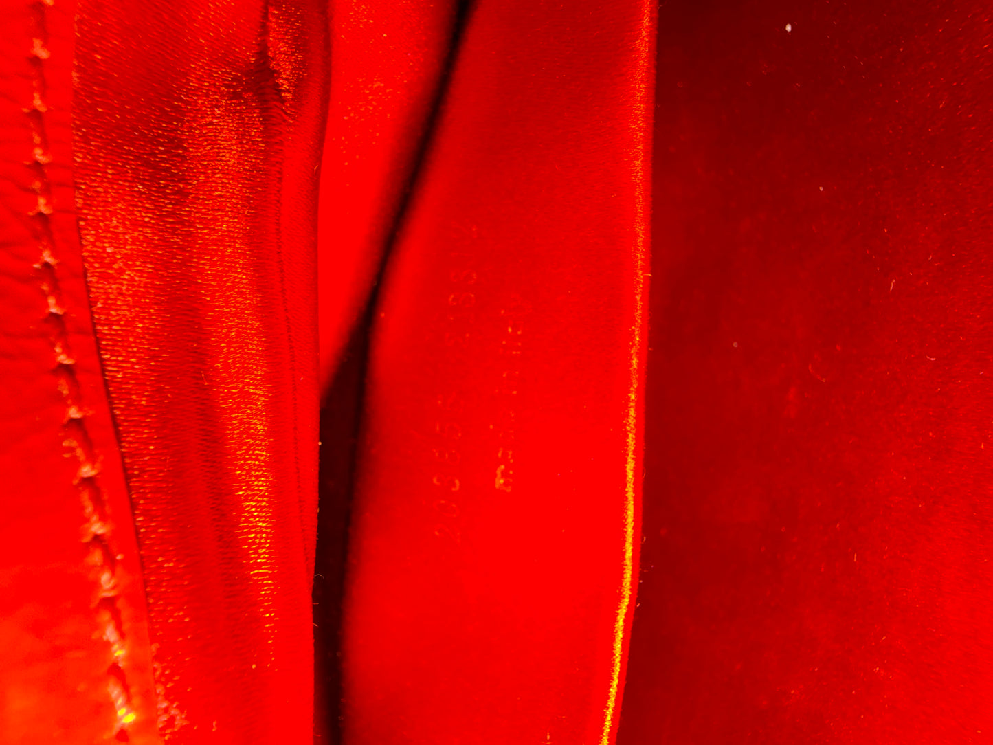 YVES SAINT LAURENT
Dark Orange Patent Leather Belle De Jour Large Clutch Bag