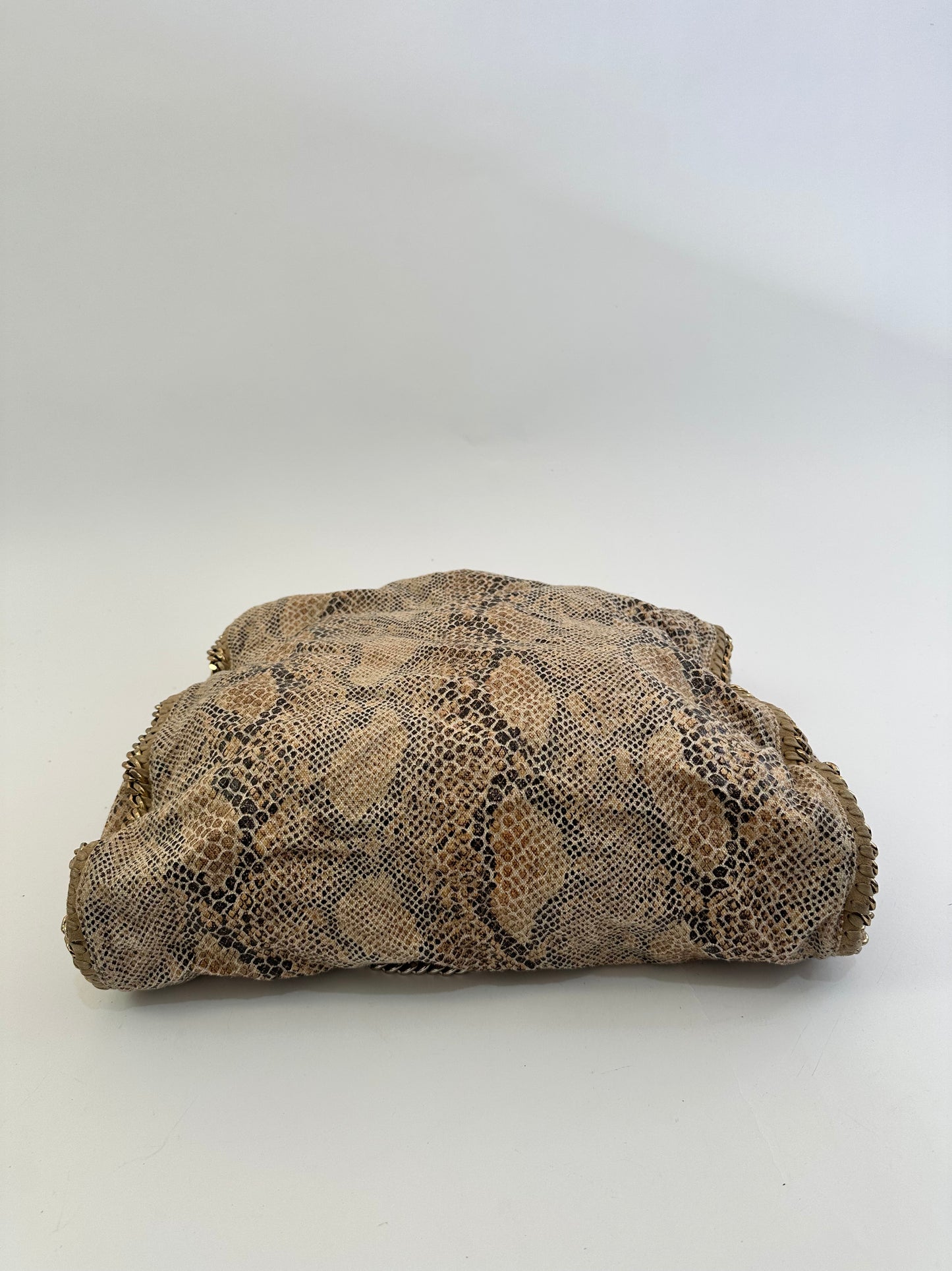 Stella McCartney Beige Canvas Python Effect Falabella Tote