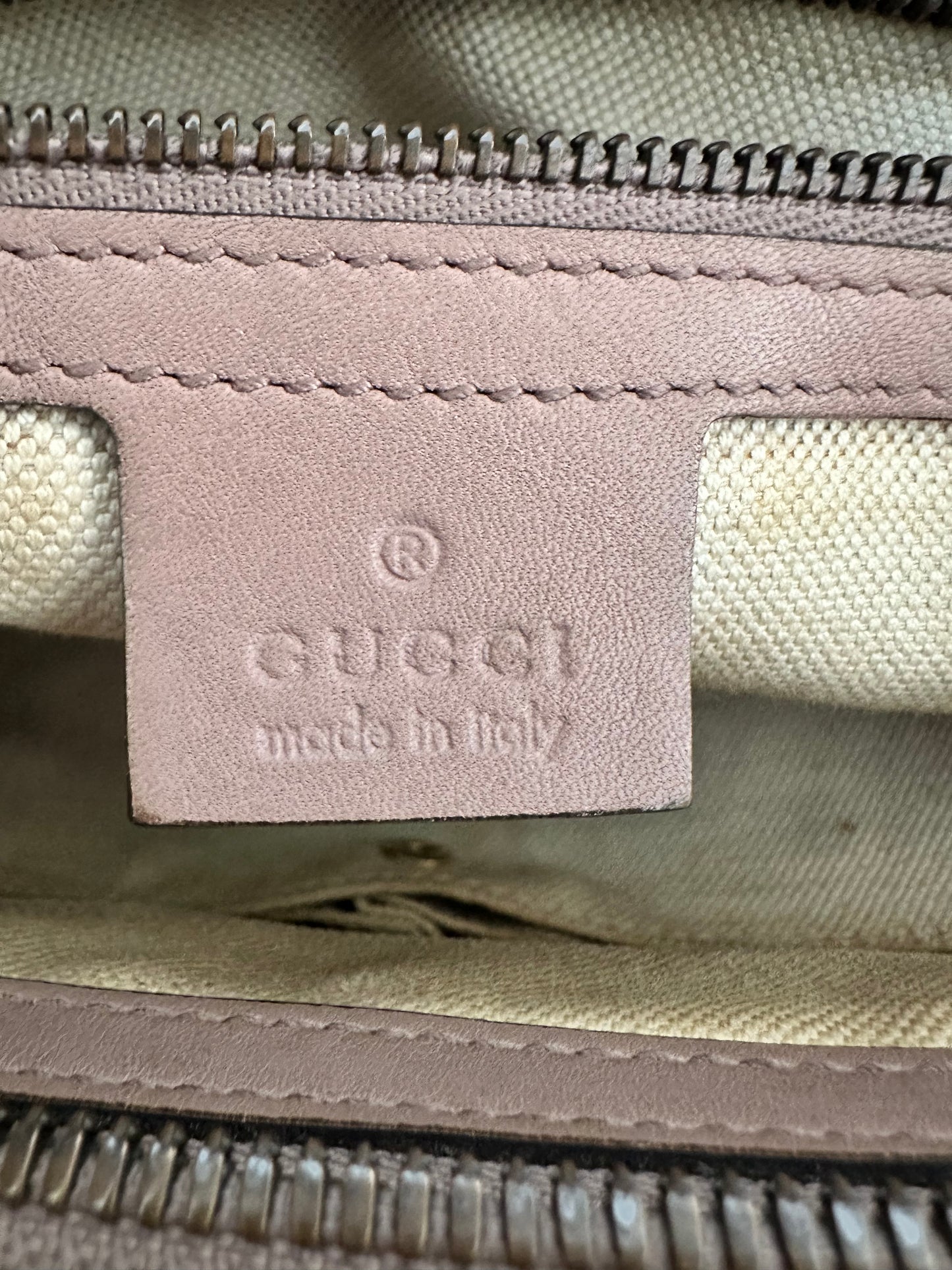 Gucci Old Rose Patent Leather Bright Bit Tote