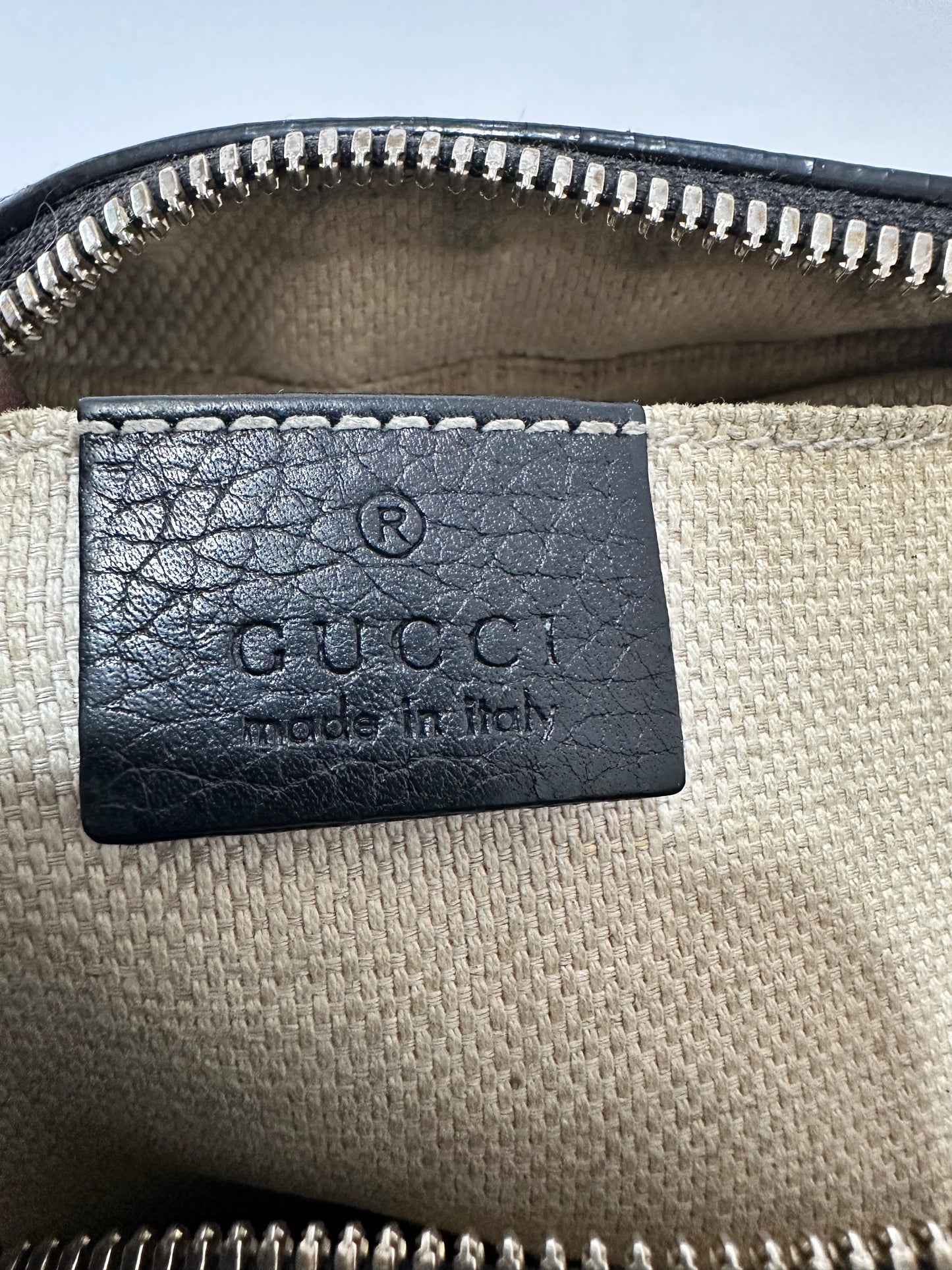 Gucci Light Black Leather Small Soho Disco Crossbody Bag