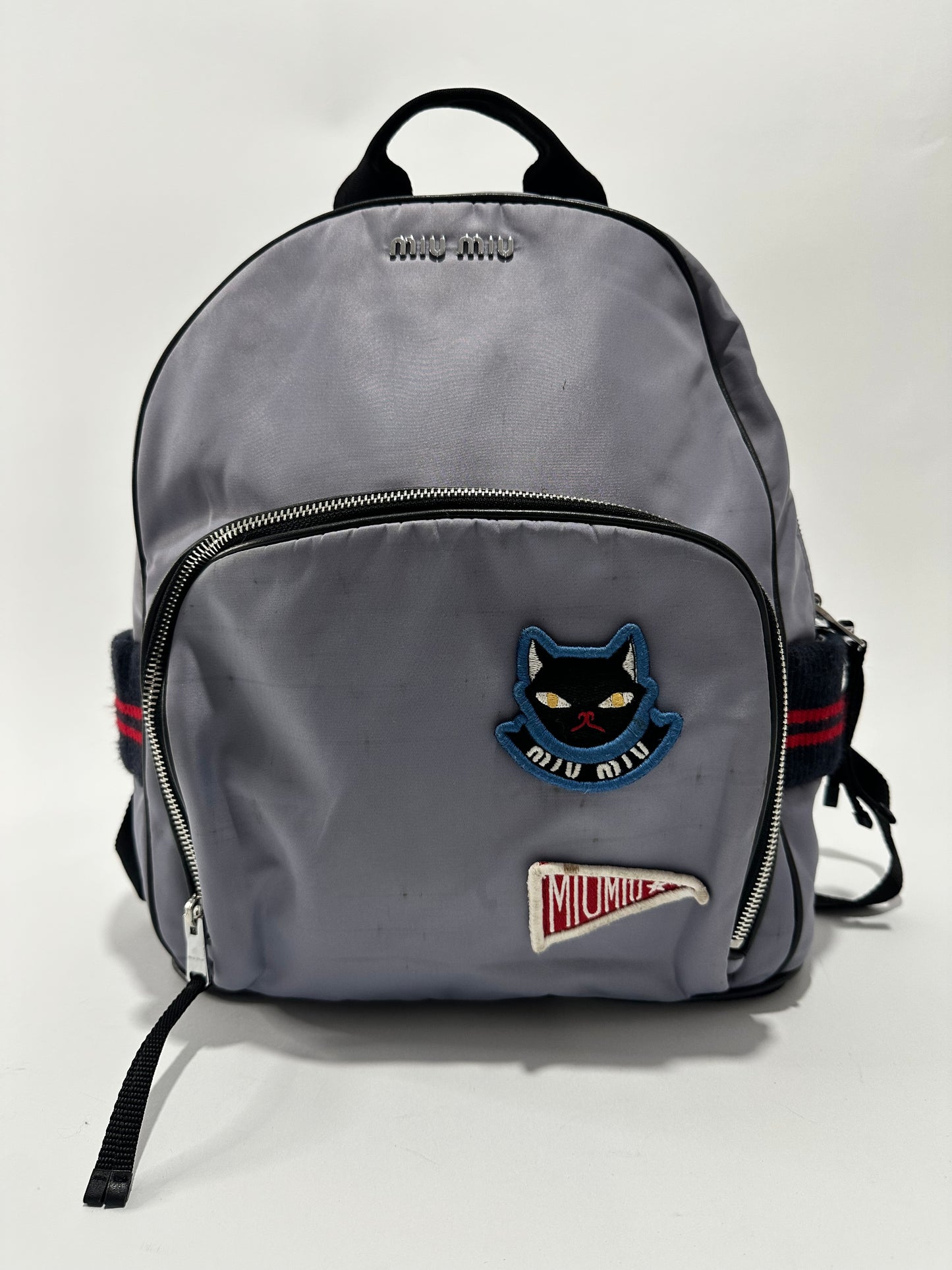 MIU MIU
Nylon Satin Patches Bomber Backpack