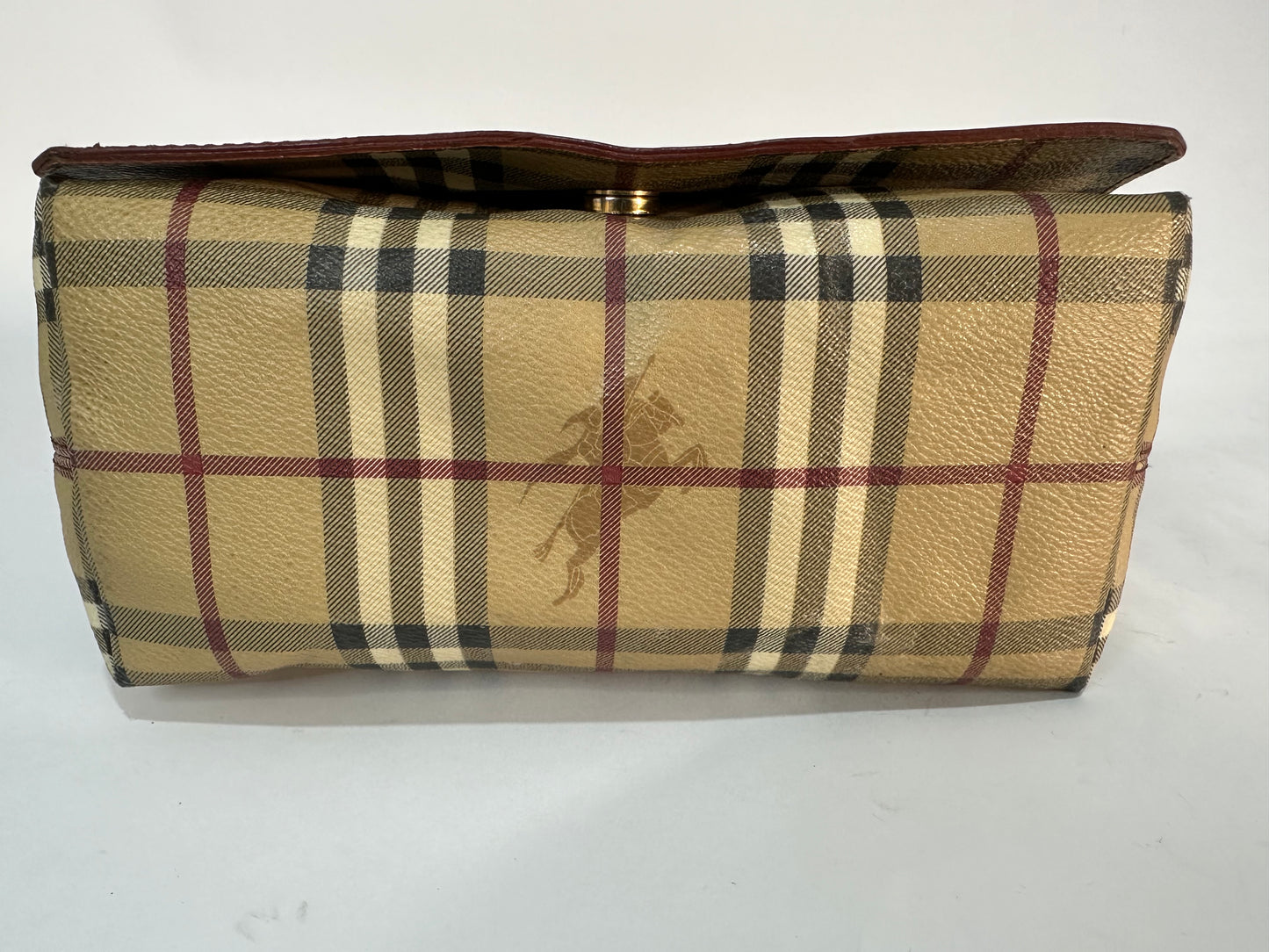 Burberry Beige/Tan Haymarket Check PVC and Leather Shoulder Bag