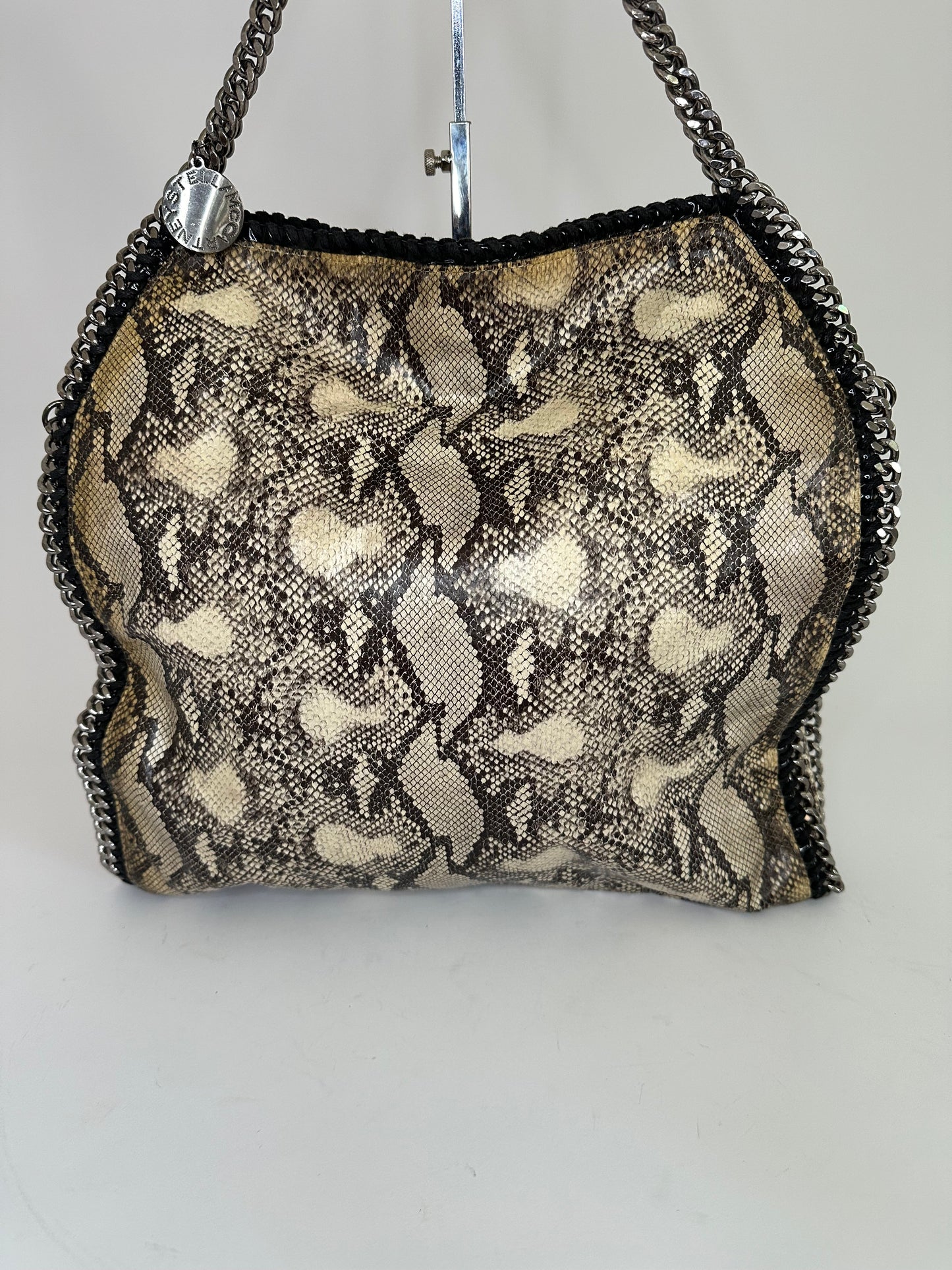 Stella McCartney Beige Faux Python Leather Falabella Tote