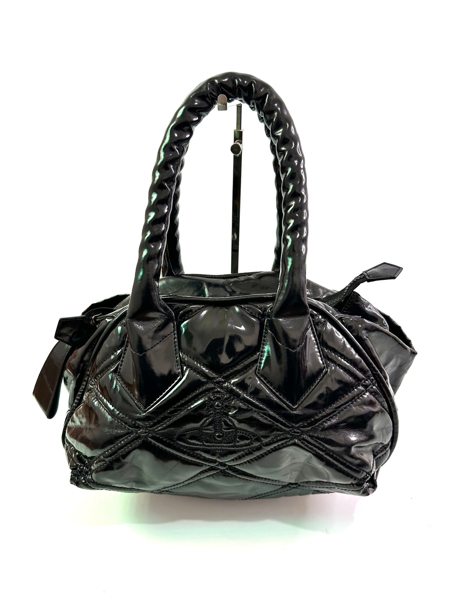 VIVIENNE WESTWOOD Black Puffy Leather Yasmine Tote