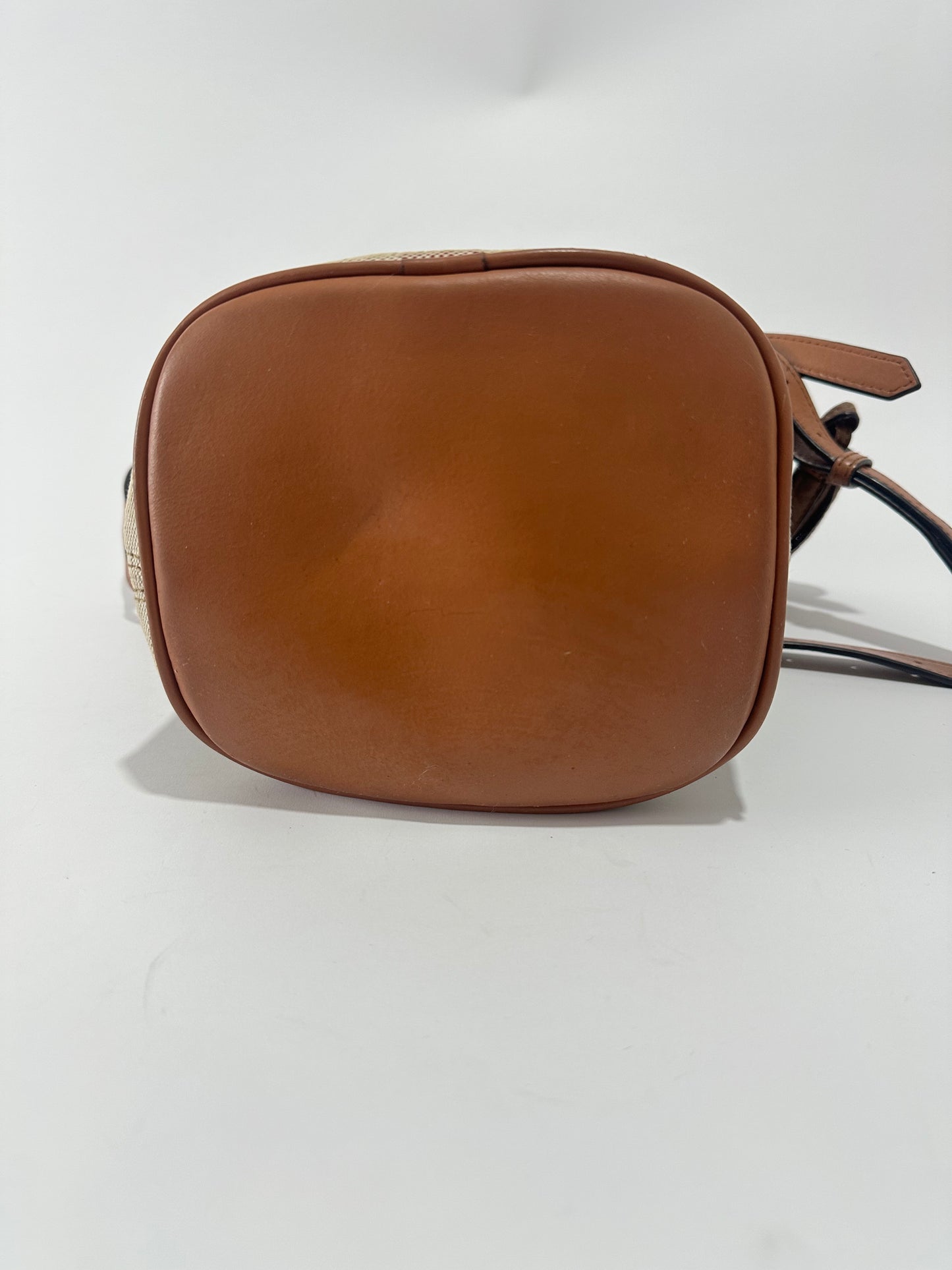 BURBERRY Canvas Mega Check Mini Ashby Tassel Crossbody Brown