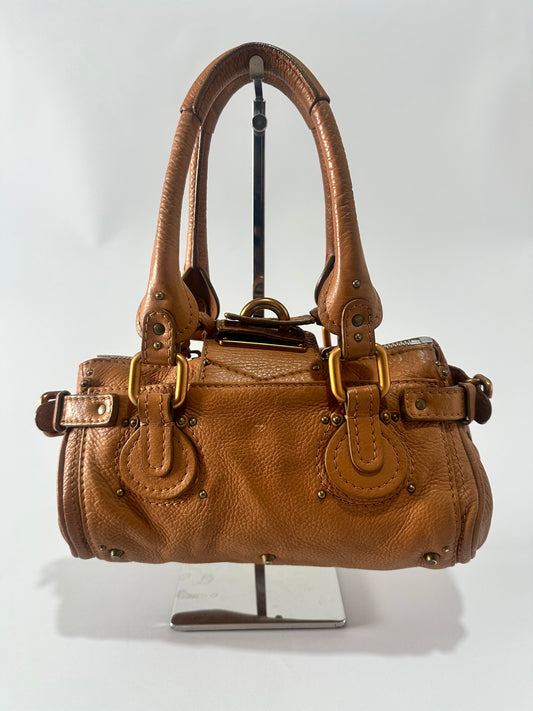 CHLOE
Beige Leather Paddington Mini Satchel Bag