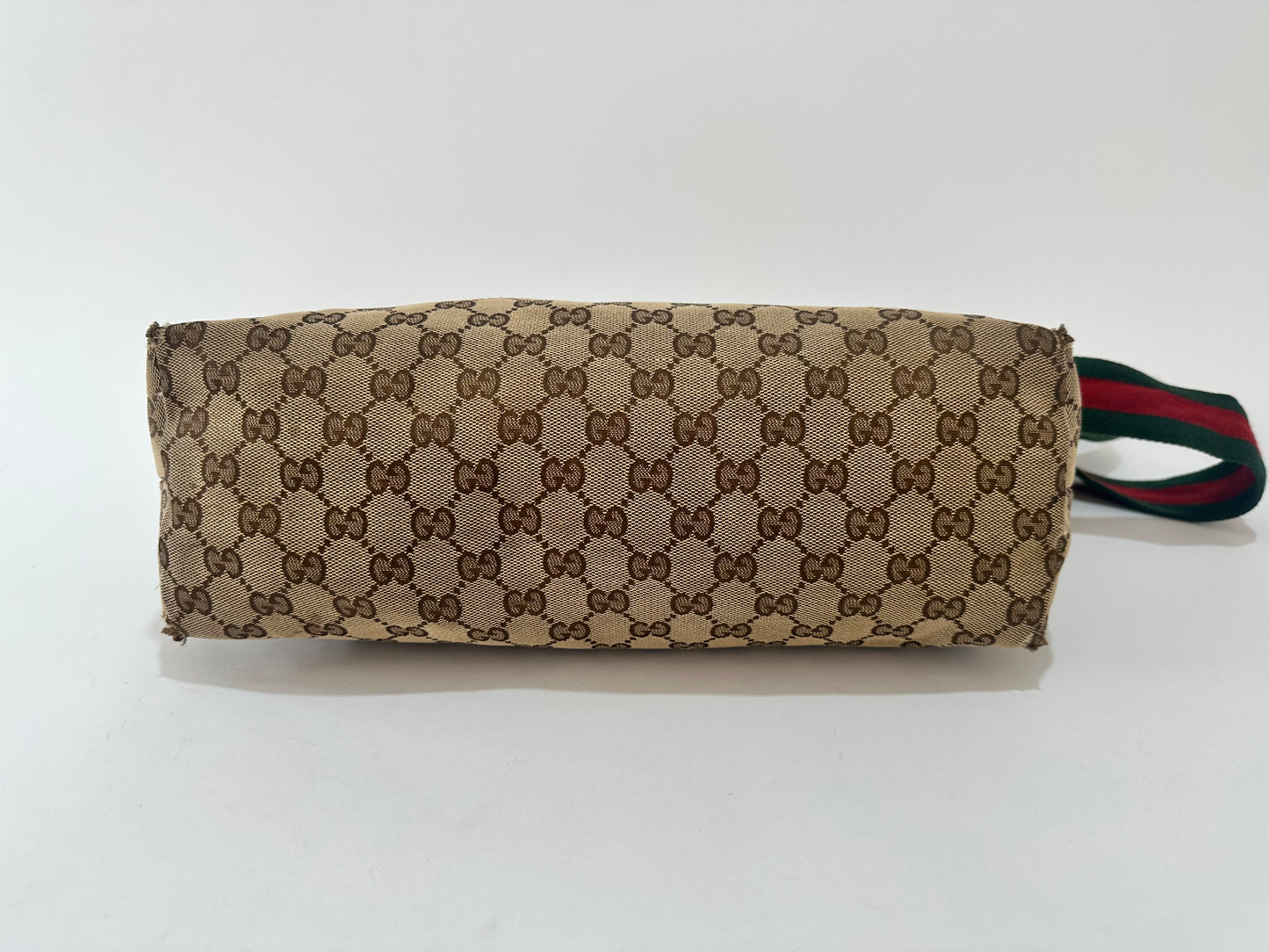 GUCCI
Monogram Web Medium Flat Messenger Bag Brown