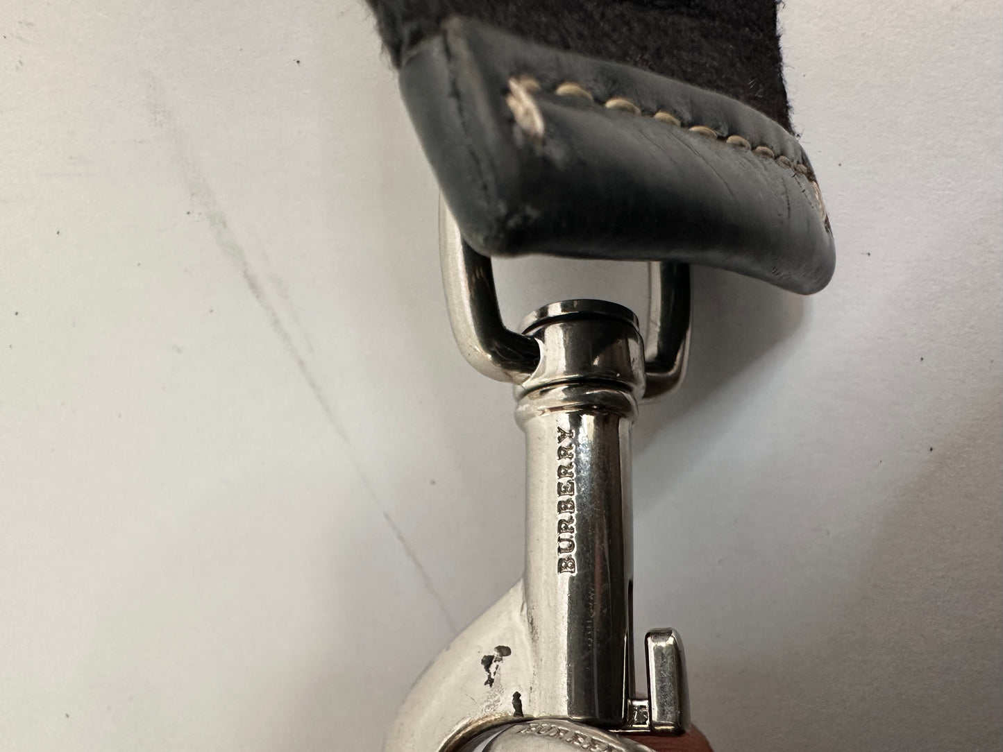 BURBERRY Black/Beige House Check Canvas and Leather Small Kennedy Barrel