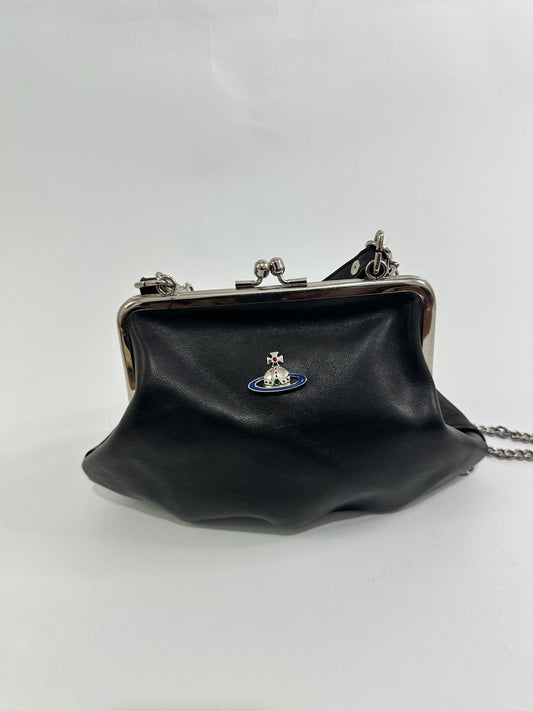 VIVIENNE WESTWOOD GRANNY FRAME PURSE LEATHER BLACK