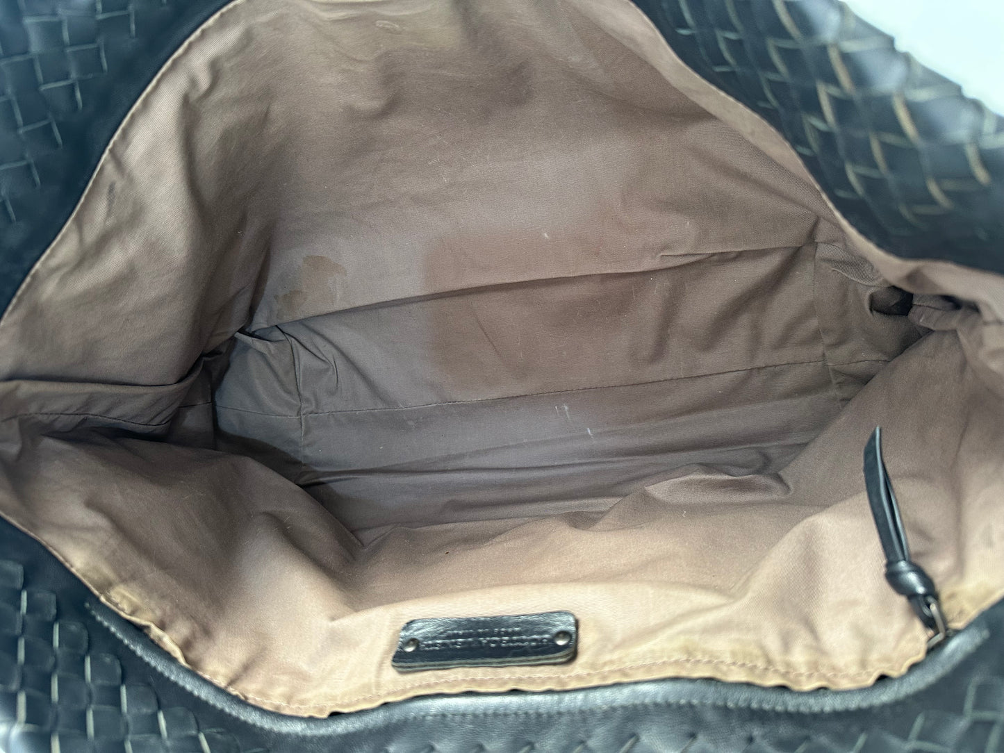 Bottega Veneta Black Intrecciato Leather Large Capri Tote