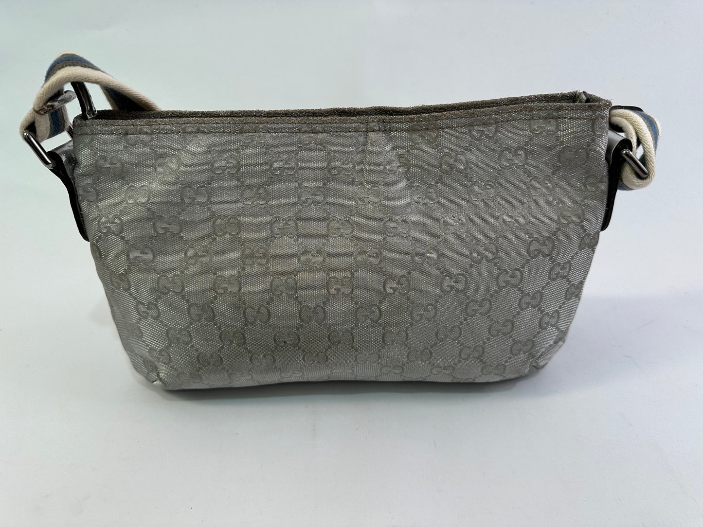 Gucci GG Canvas Crossbody Bag Silver