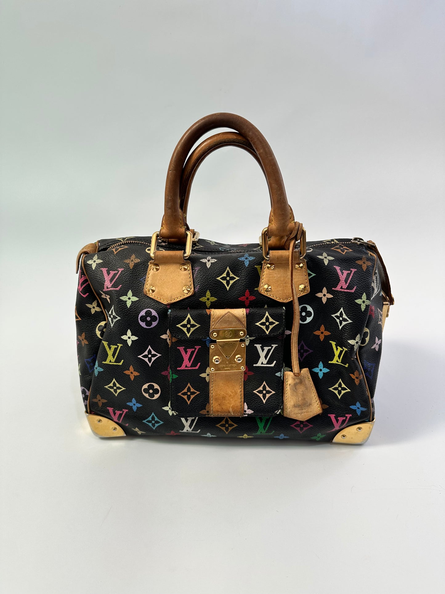 LOUIS VUITTON
Black Monogram Multicolor Speedy 30 Bag